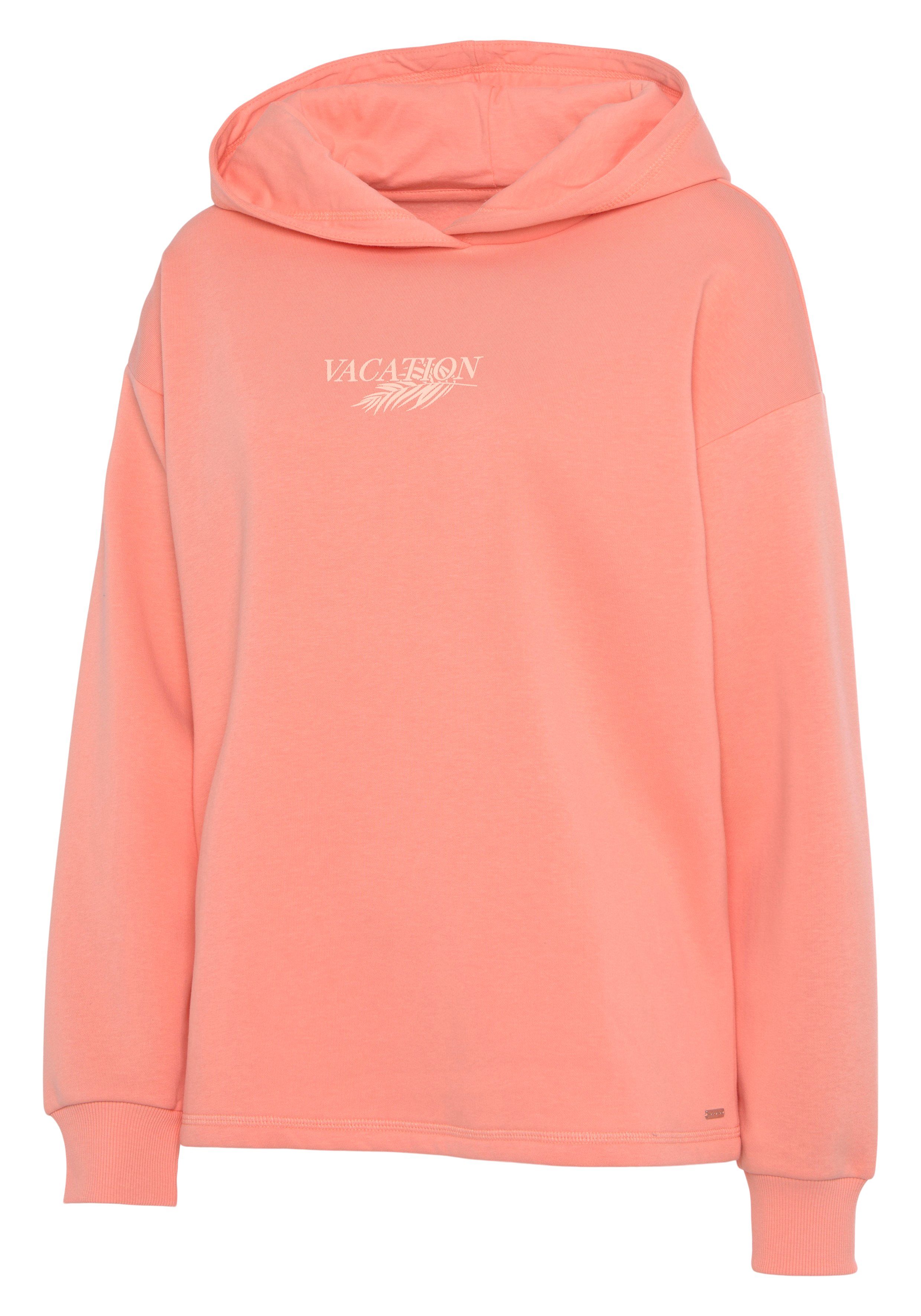 Lascana Hoodie -Capuchonsweatshirt, Loungeshirt Capuchon sweatshirt, loungetop met voorprint, loungewear (1-delig)