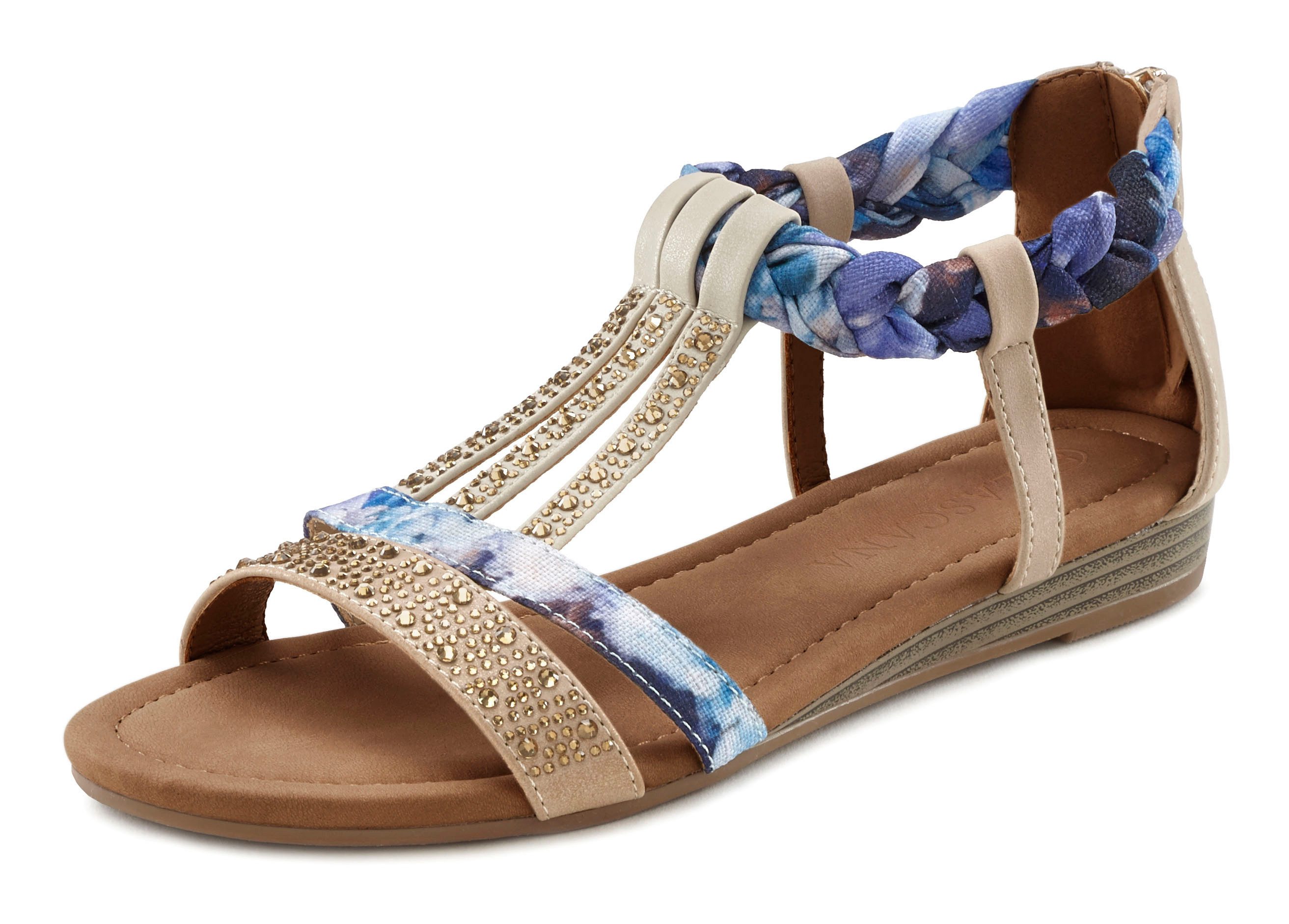 Lascana Sandalen Zomerschoen Sandalette, zomerschoen met versiering en kleine sleehak VEGAN