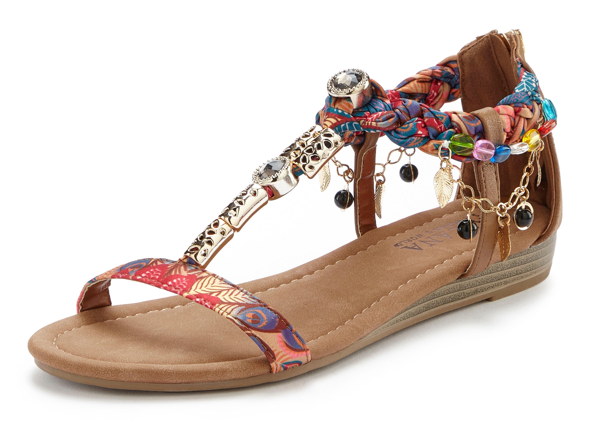Lascana Sandalen Zomerschoen Sandalette, zomerschoen met sierketting en sierstenen VEGAN