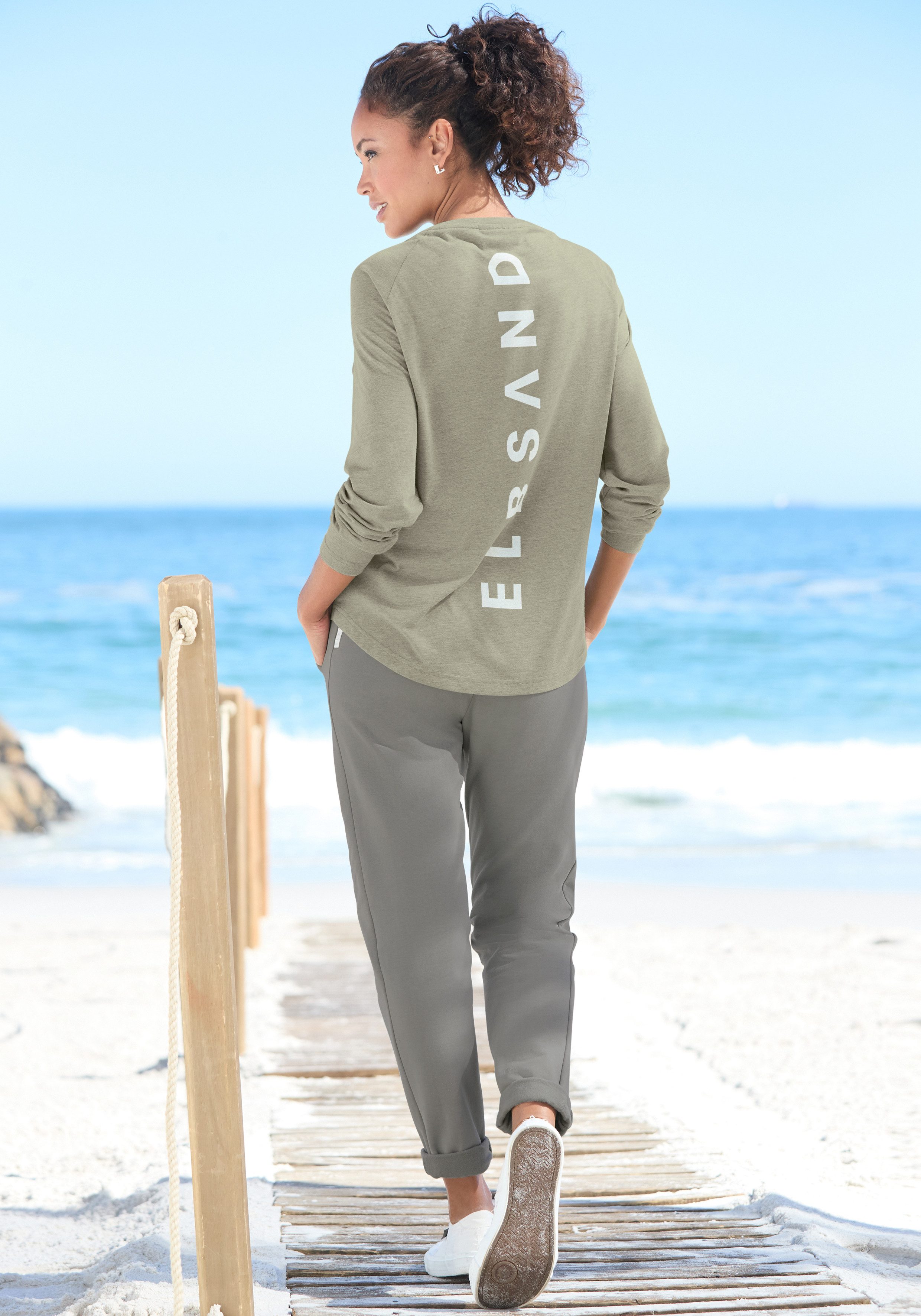 Elbsand Sweatbroek Brinja met zakken en brede trekkoorden, joggingbroek, casual pasvorm