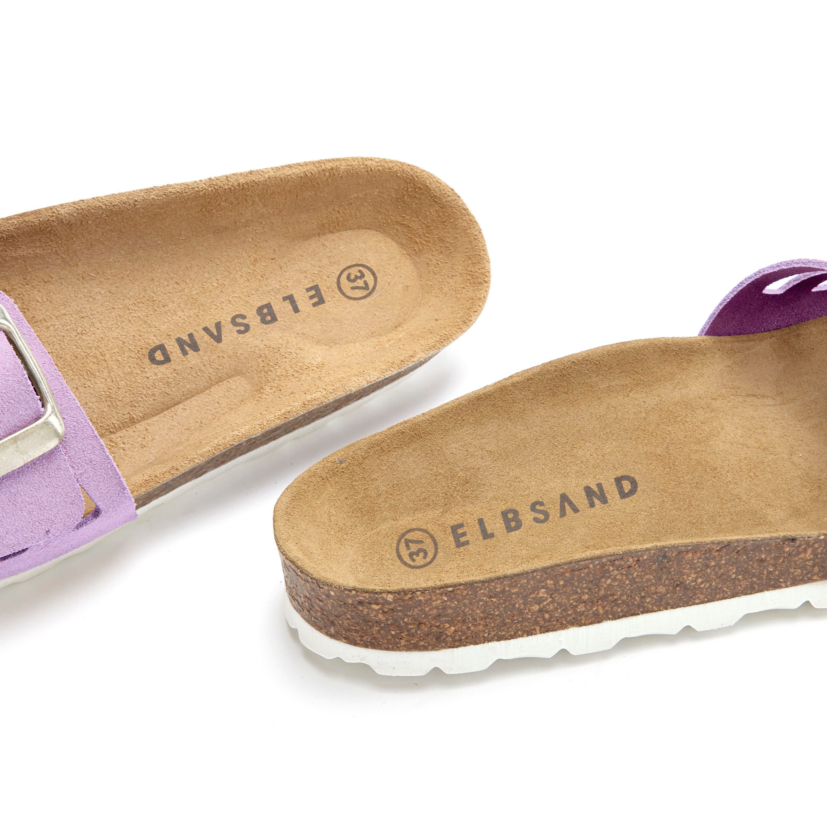 Elbsand Slippers Mule, Sandalen, open schoen van hoogwaardig leer met zacht comfortkurk voetbed