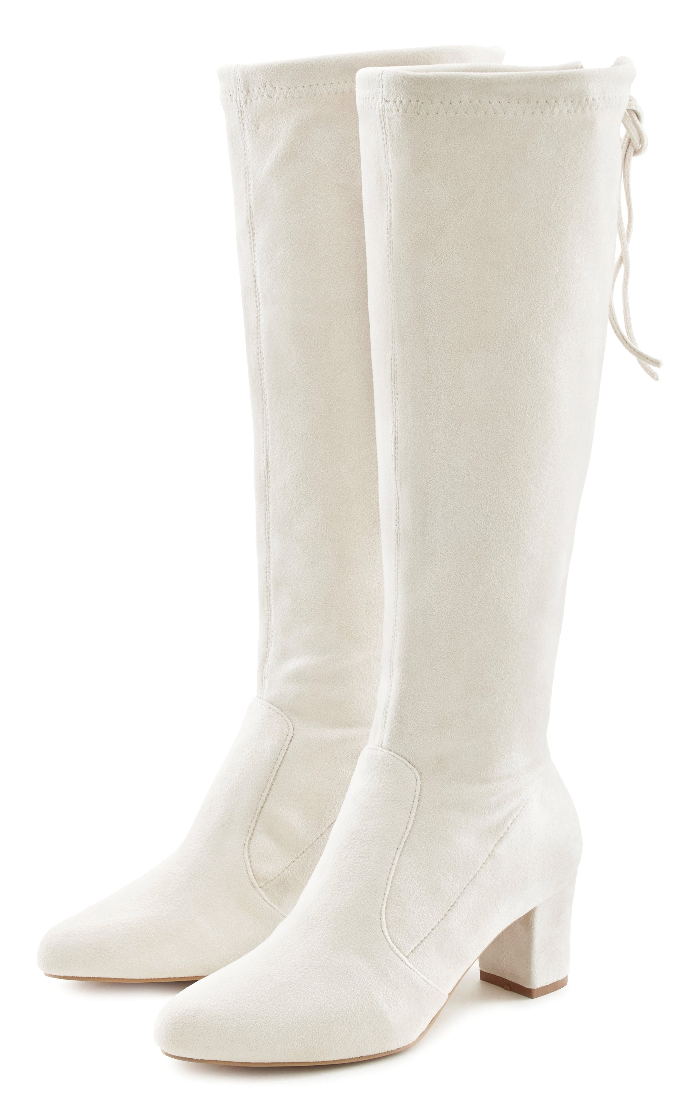 Lascana Instaplaarzen Slip-on boots, slouchy boots, slip-on, stretch & blokhak