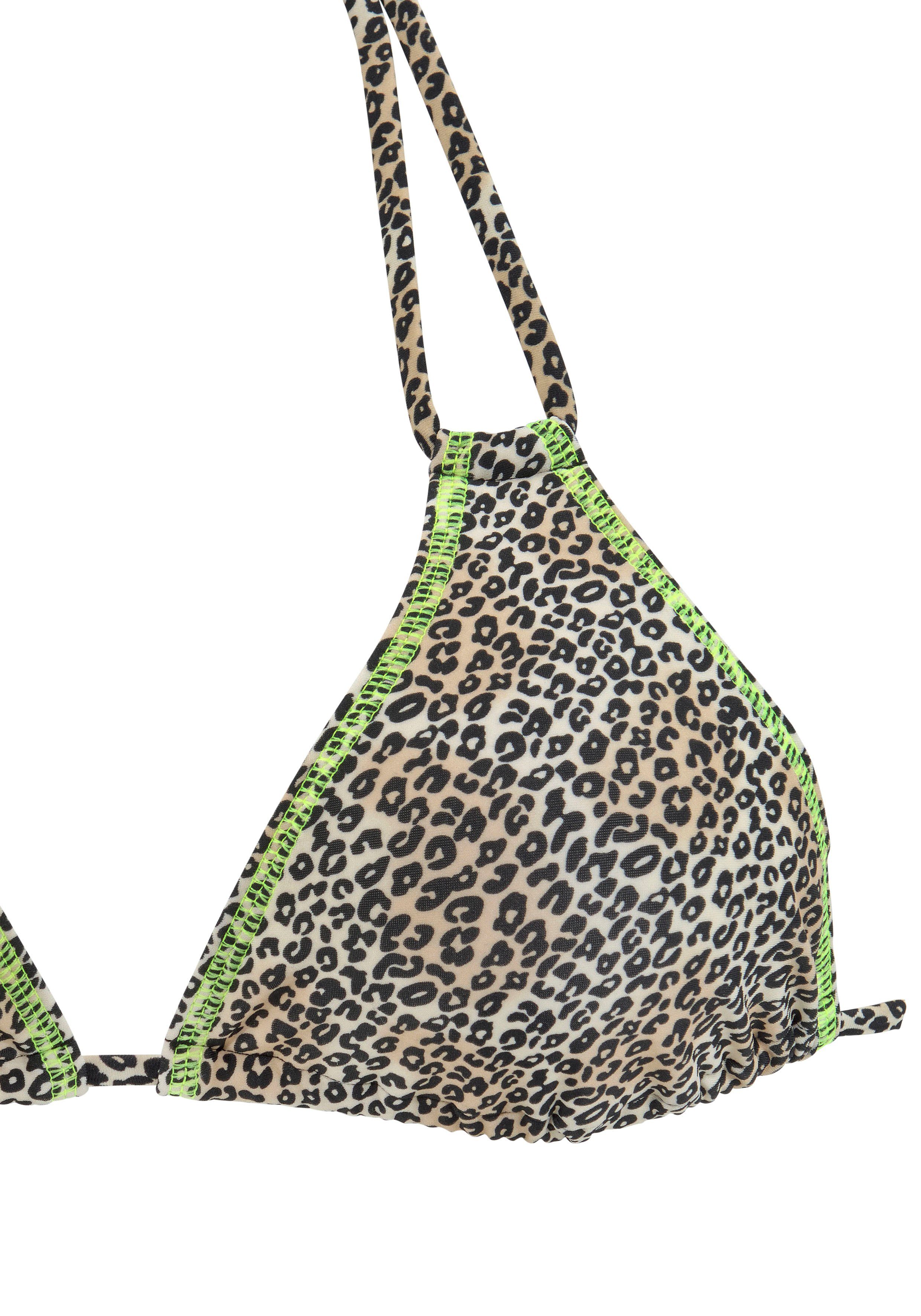 Buffalo Triangelbikini met neonkleurige siernaad