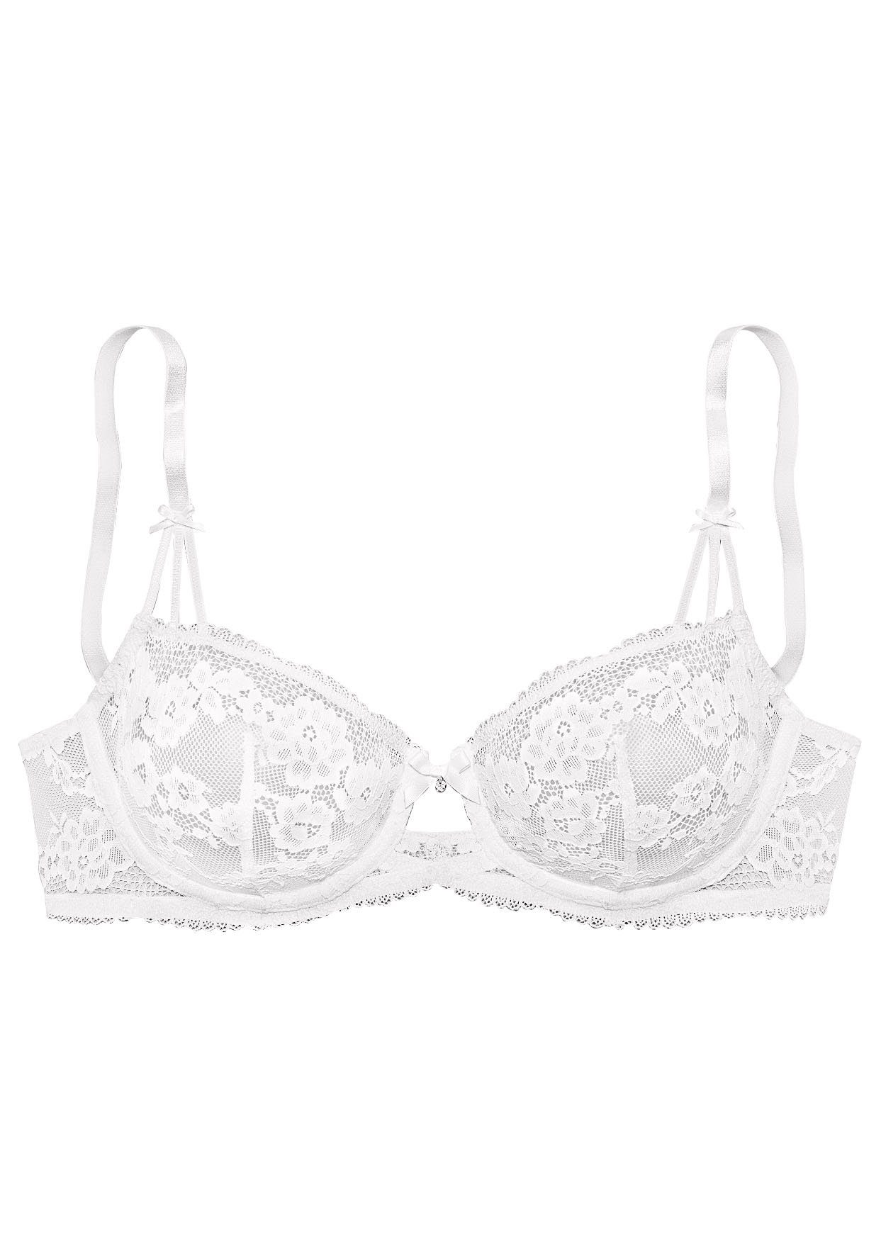 Lascana Beugel-bh gemaakt van fijn en gebloemd kant, lingerie