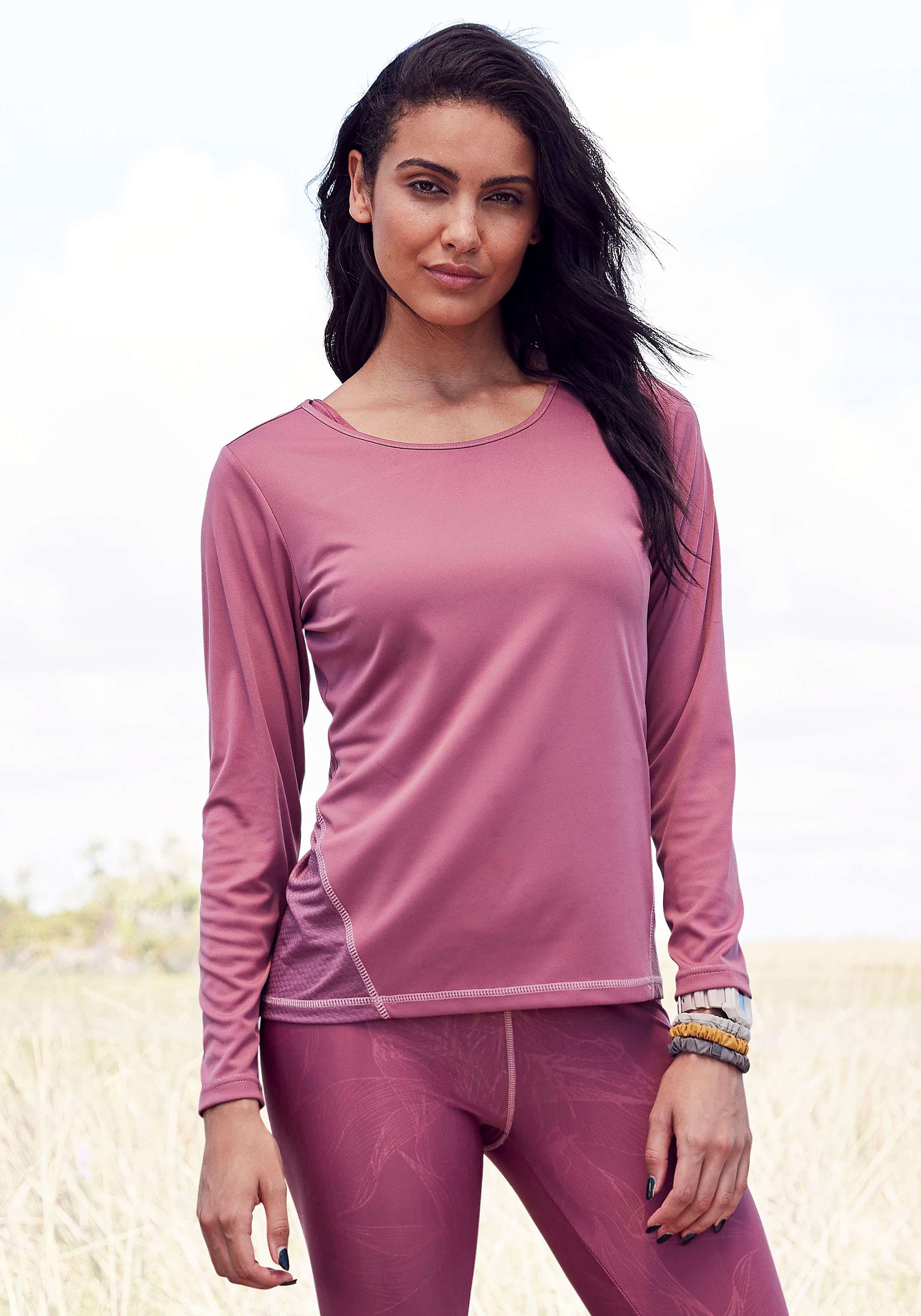 active by Lascana Functioneel shirt met mesh-inzet