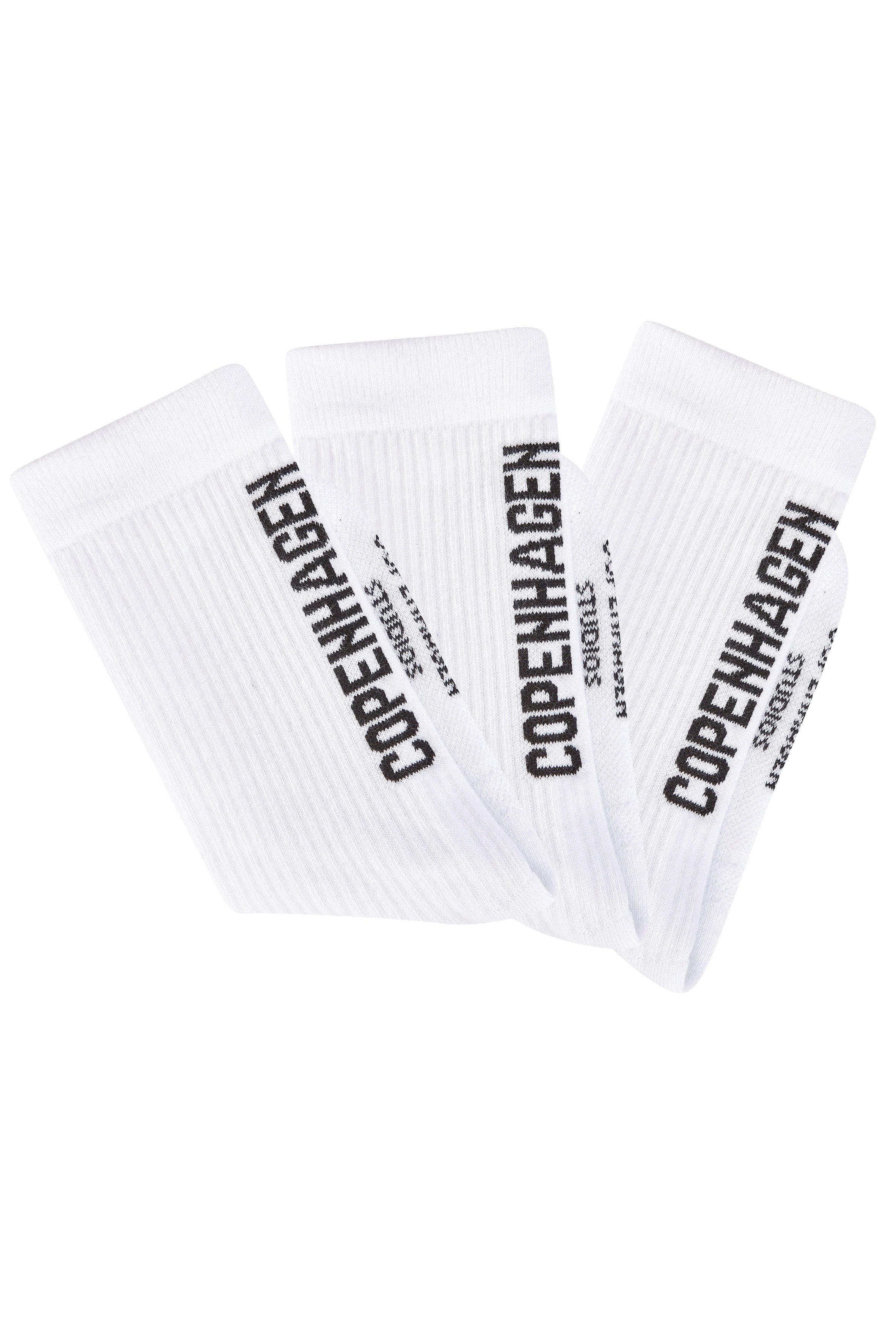 Copenhagen Studios Tennissokken met grote letters (set, 3 paar)