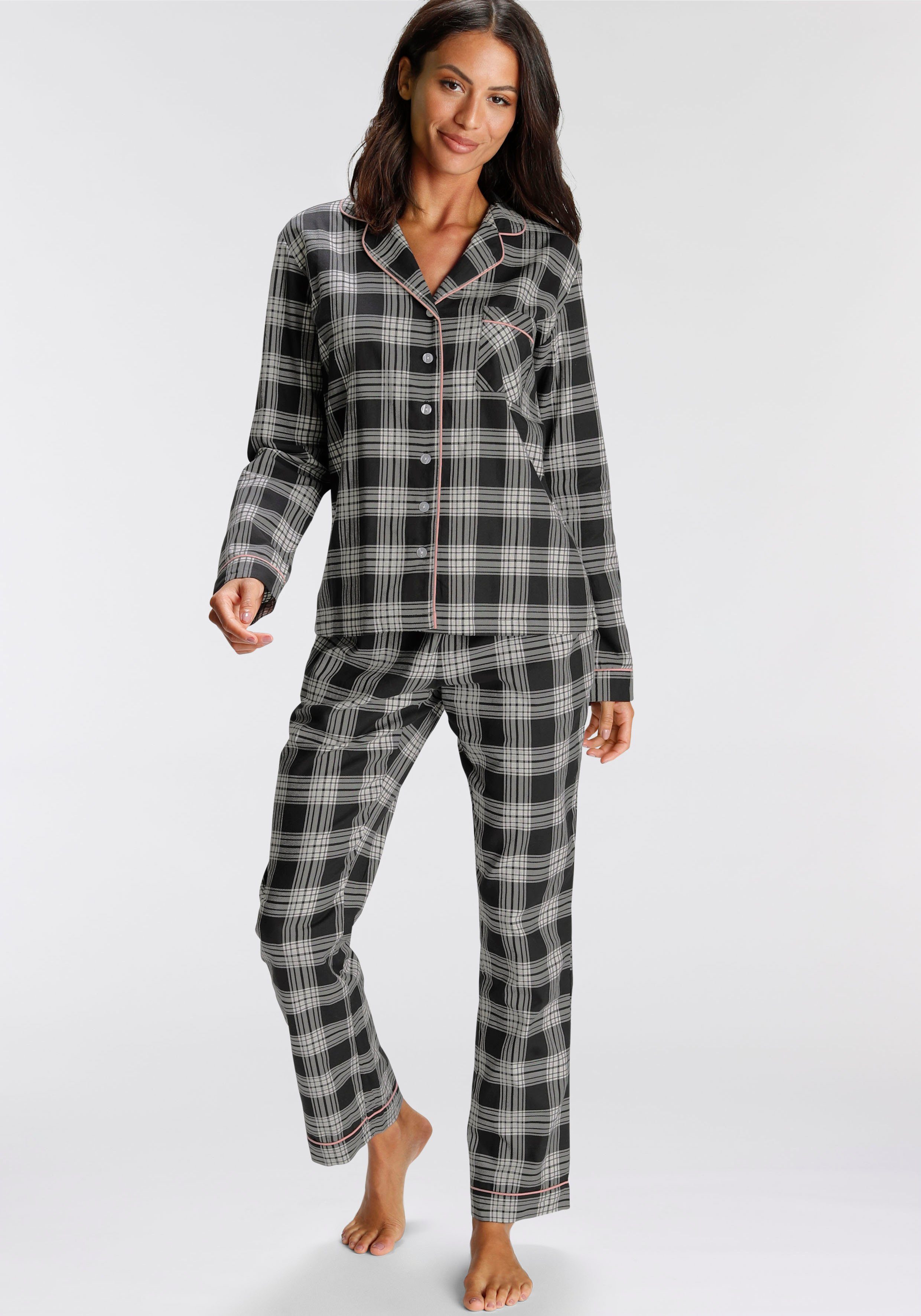 Betasten reflecteren Onzin H.I.S Pyjama met ruitmotief all-over van flanel (set, 2-delig) in de  webshop | LASCANA