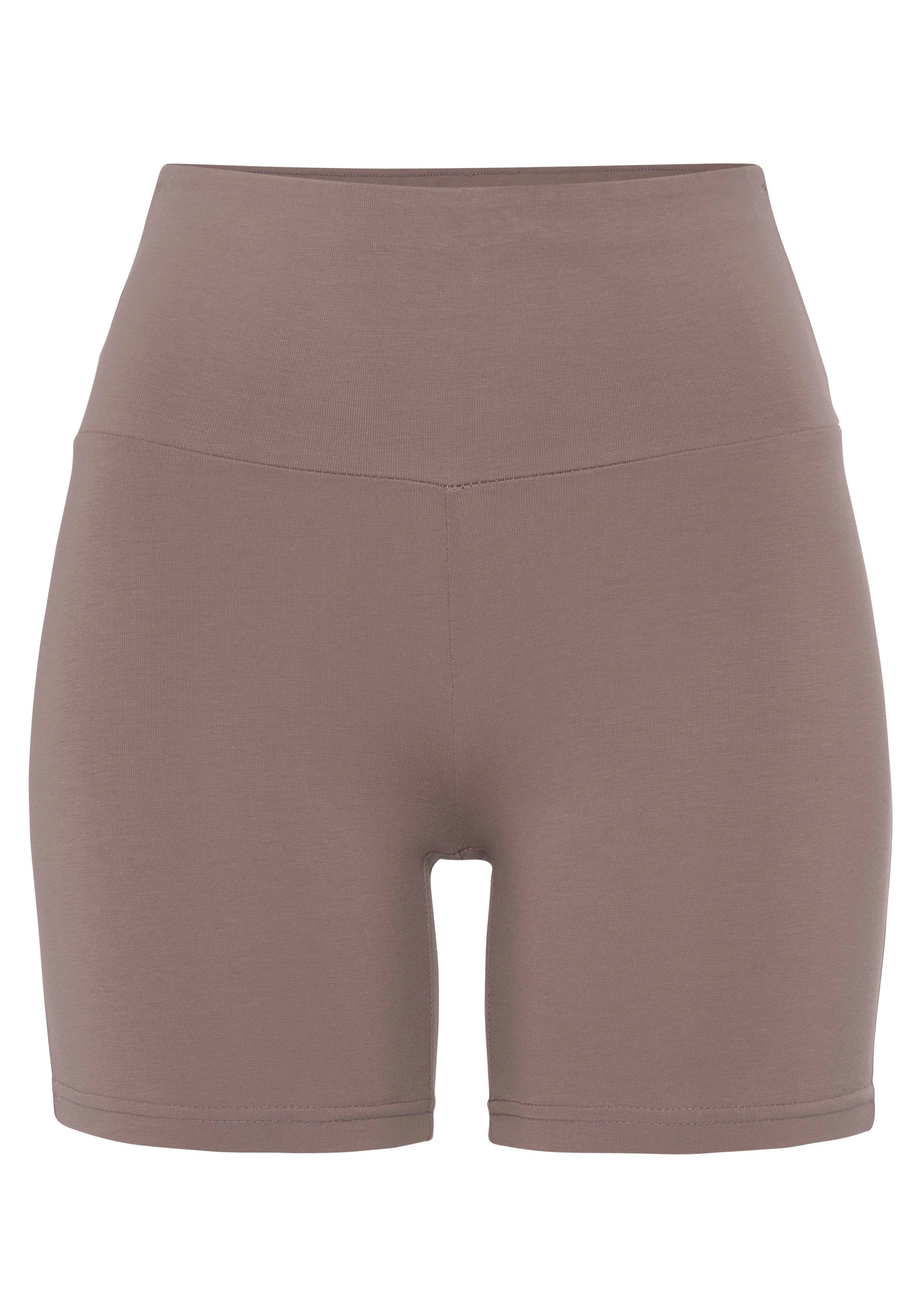 Lascana Short met brede boord en logoprint, loungewear