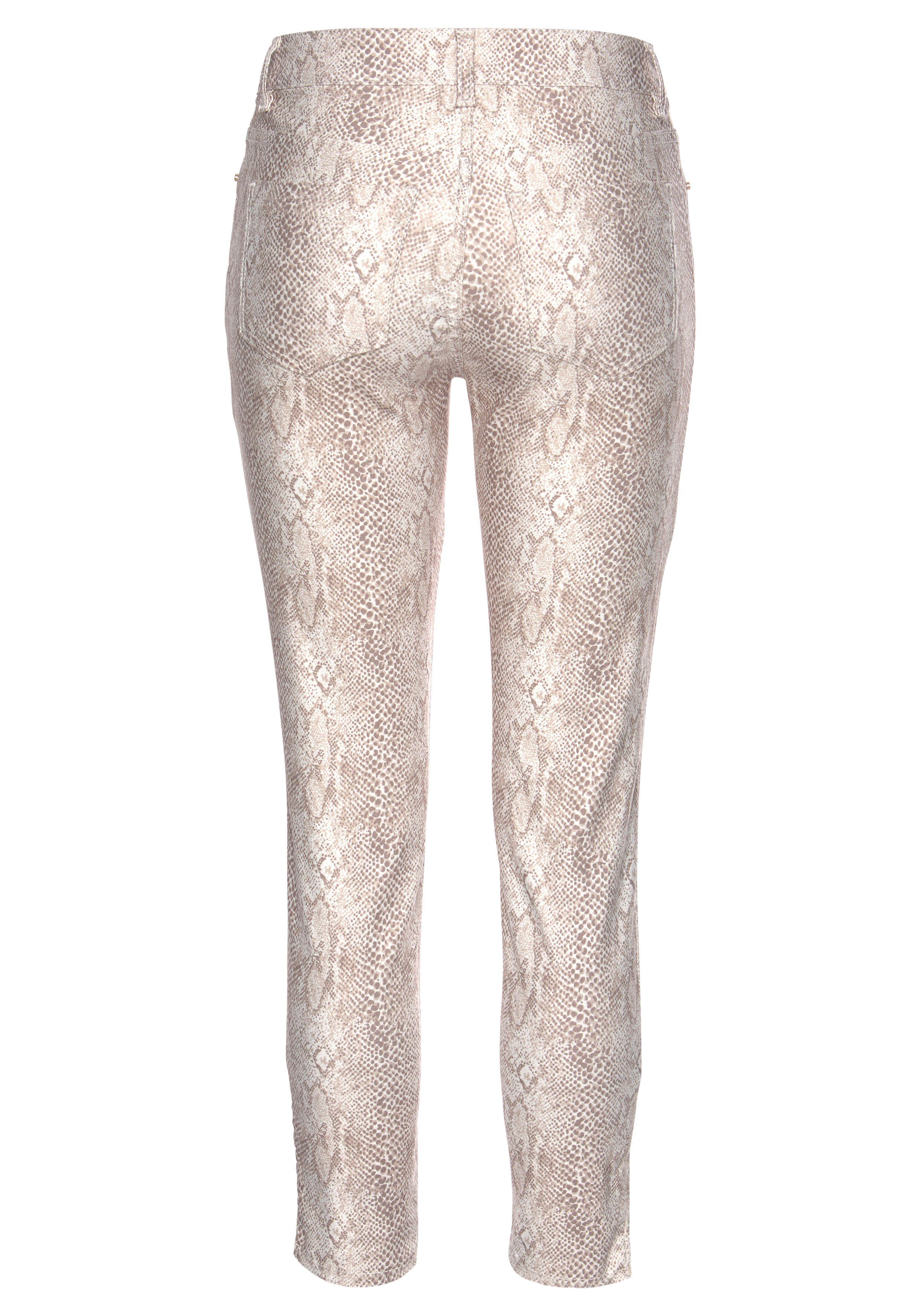 Lascana 7/8-jegging met animal print, stretch denim, slim fit, damesbroek
