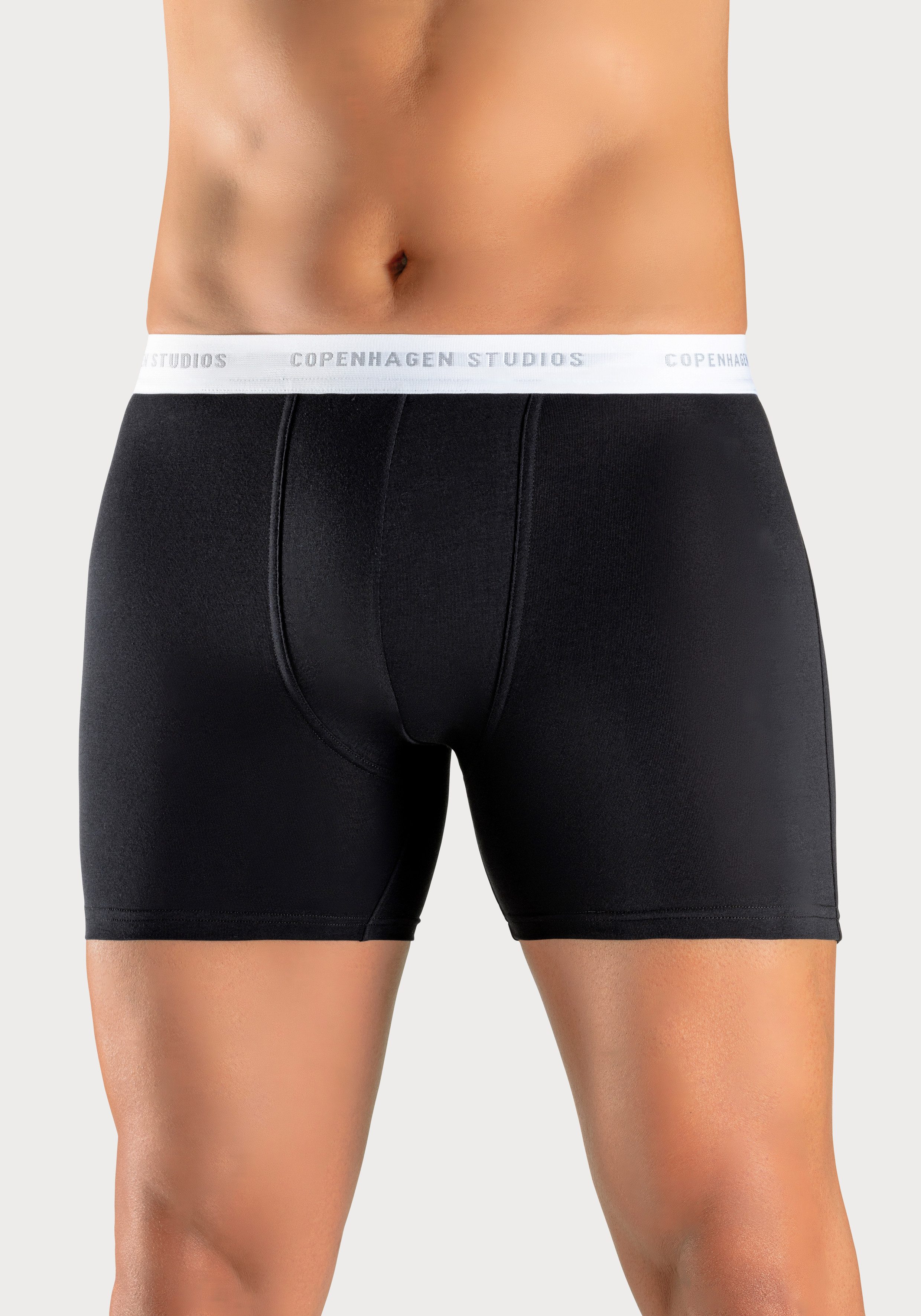 Copenhagen Studios Boxershort voor heren met langere pijpen en logo-tailleband (3 stuks)