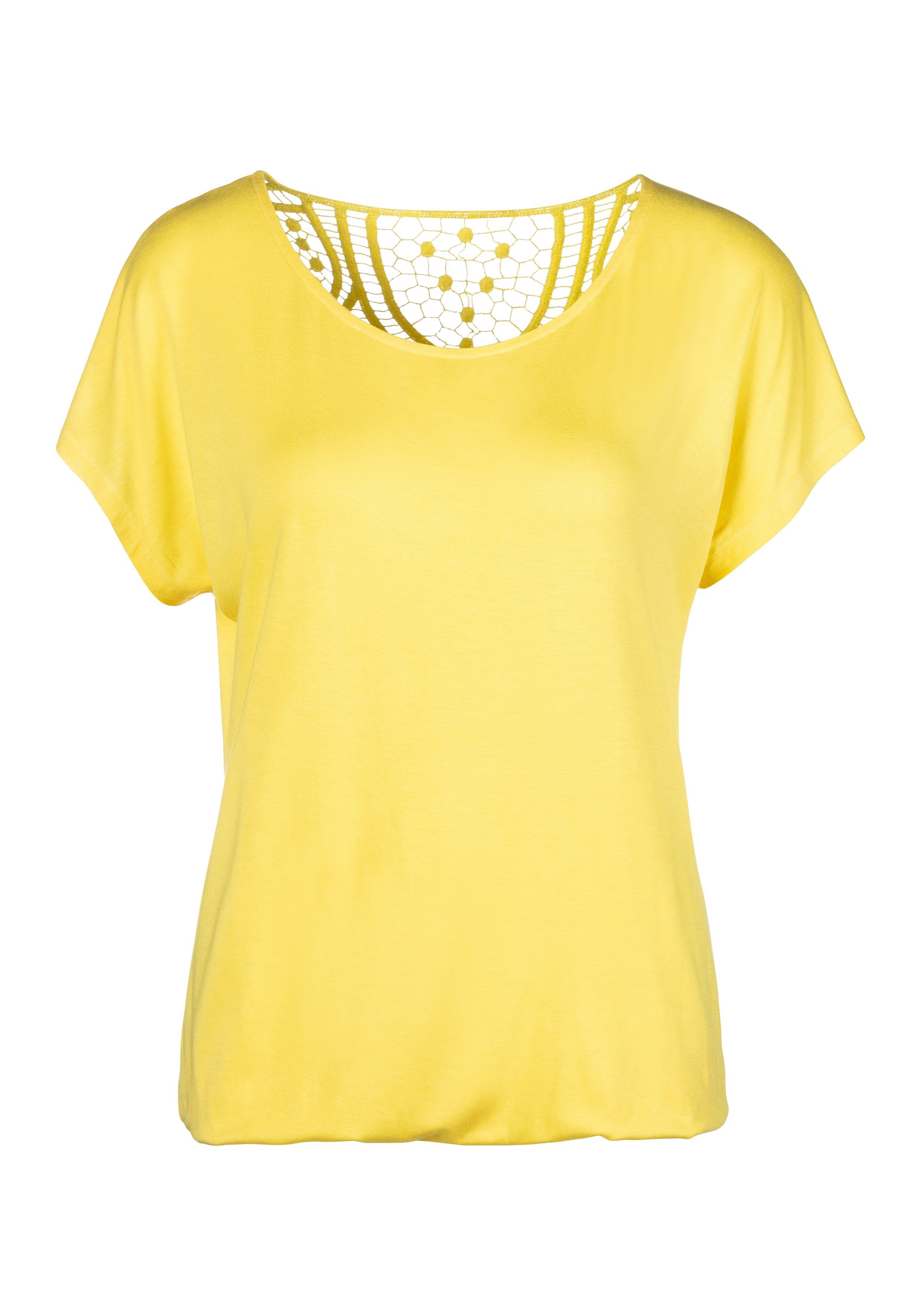Vivance Shirt met korte mouwen Met haakwerk aan de achterkant shirts maat 36/38 geel