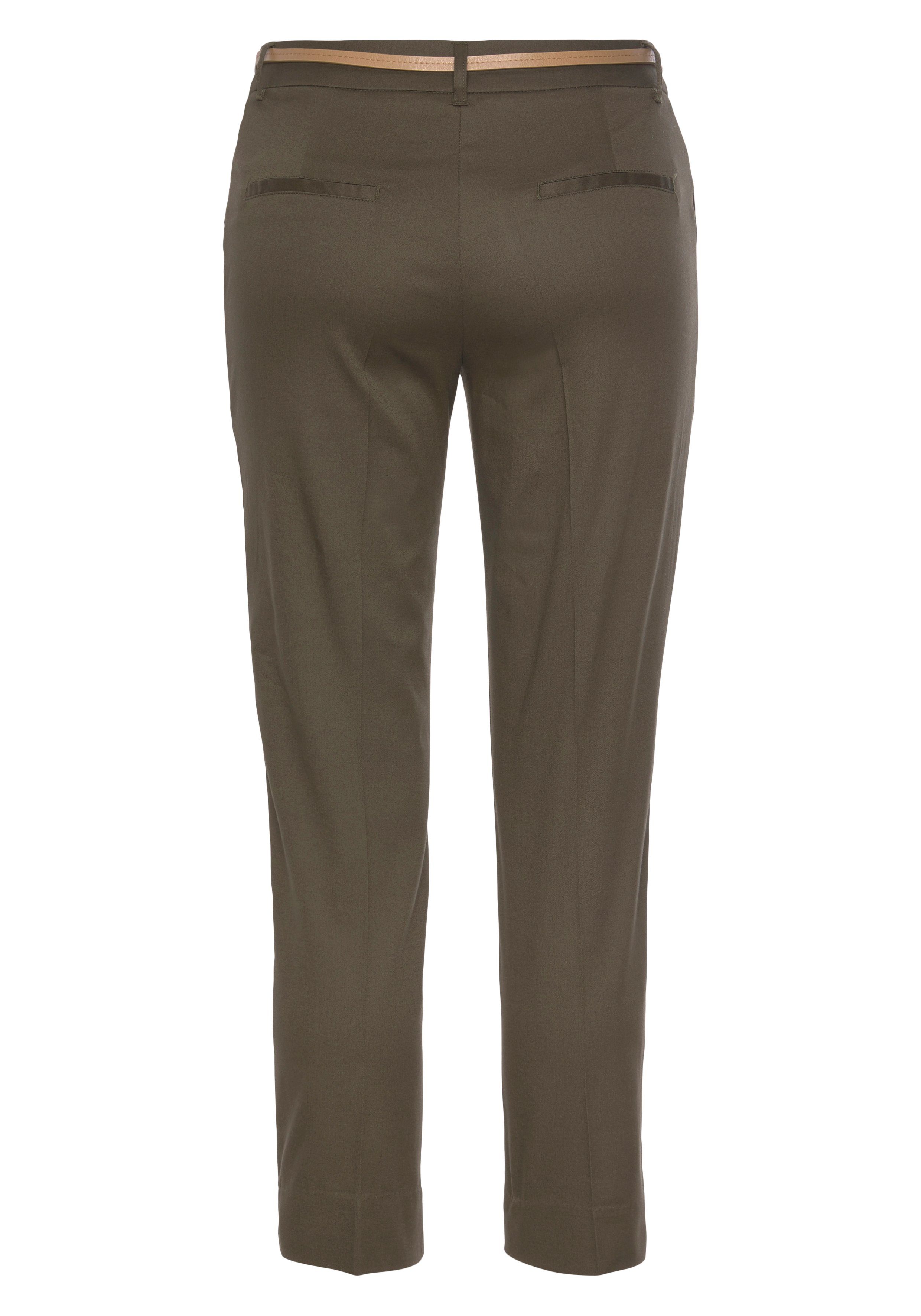 Vivance Chino in klassieke basic pasvorm, stoffen broek, business look (Met riem in leer-look)