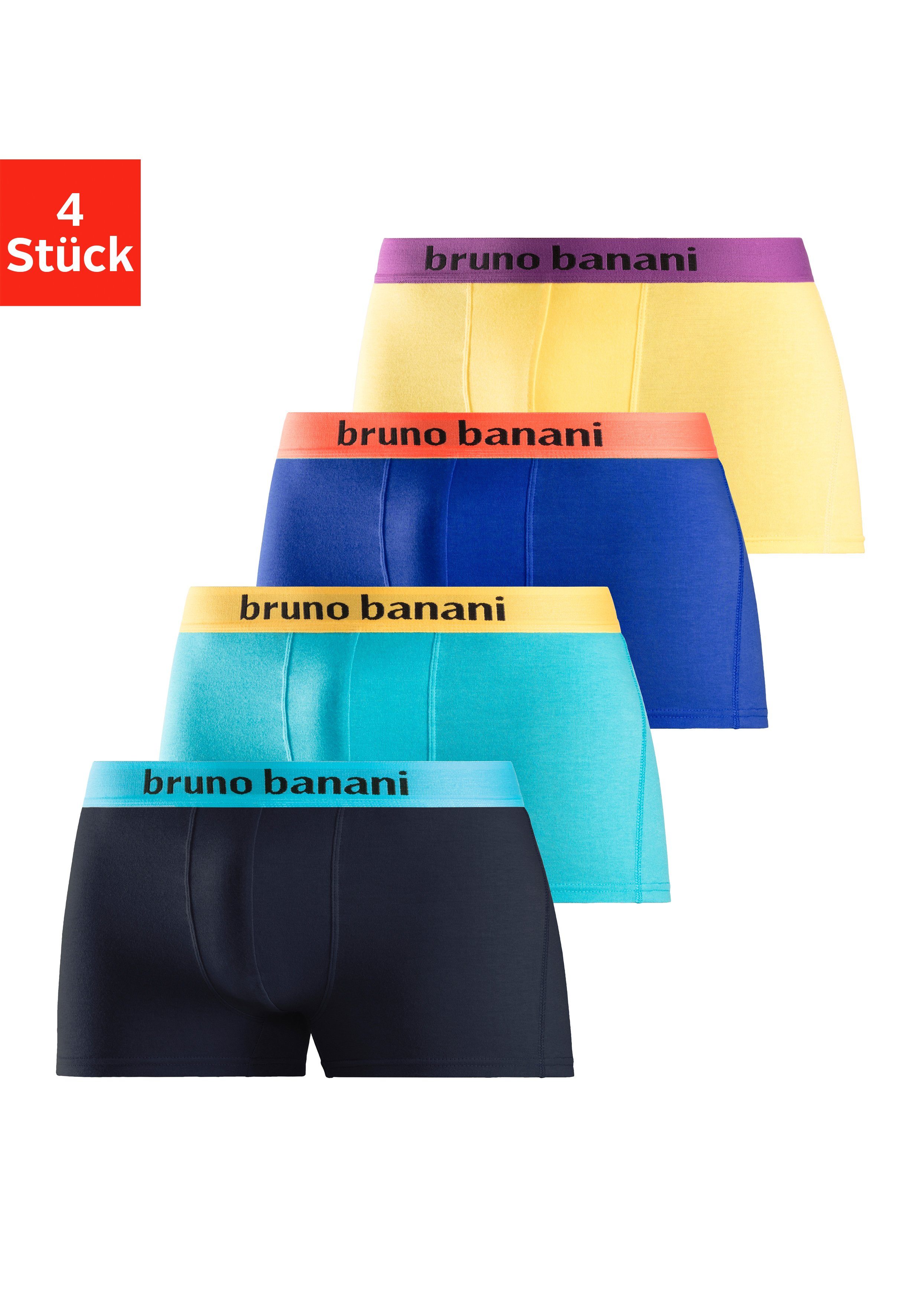 Bruno Banani Boxershort met gekleurd merkopschrift bij de boord (4 stuks)