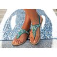 lascana teenslippers sandalen met kralen en steentjes belegd blauw