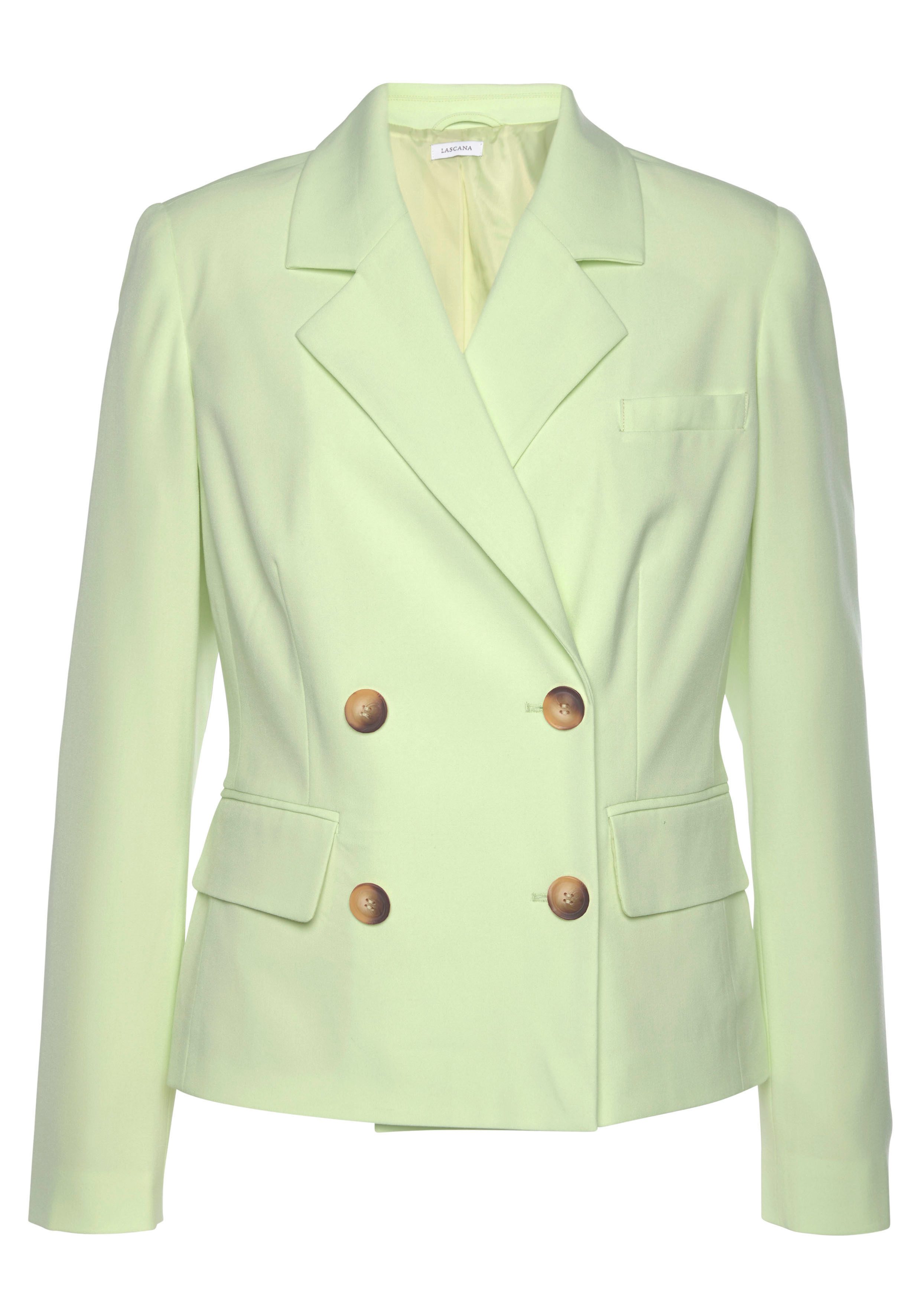 Lascana Korte blazer met dubbele knoopsluiting, damesblazer, sportief-elegant
