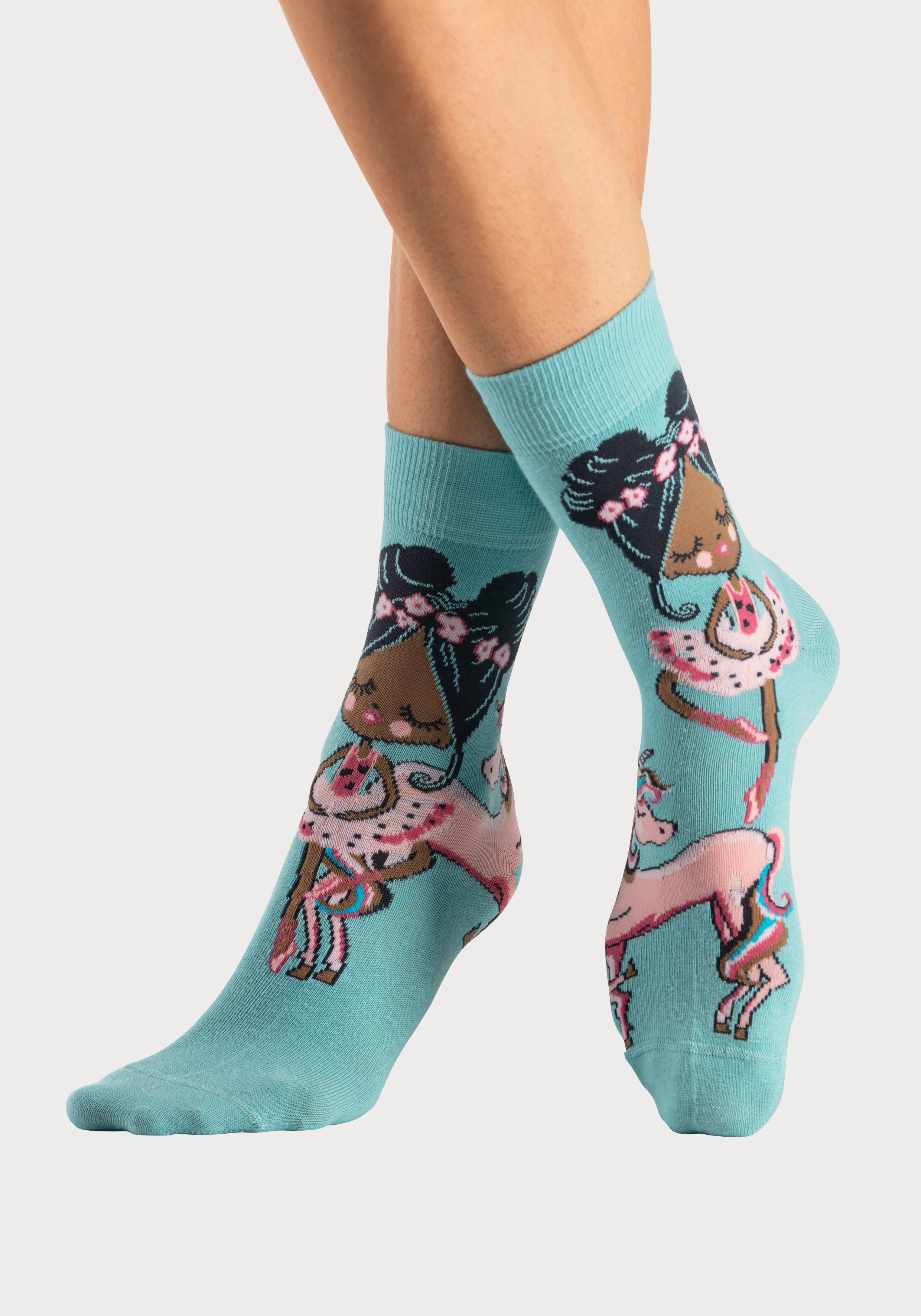 H.I.S Vrijetijdssokken met balletmotieven (set, 5 paar)