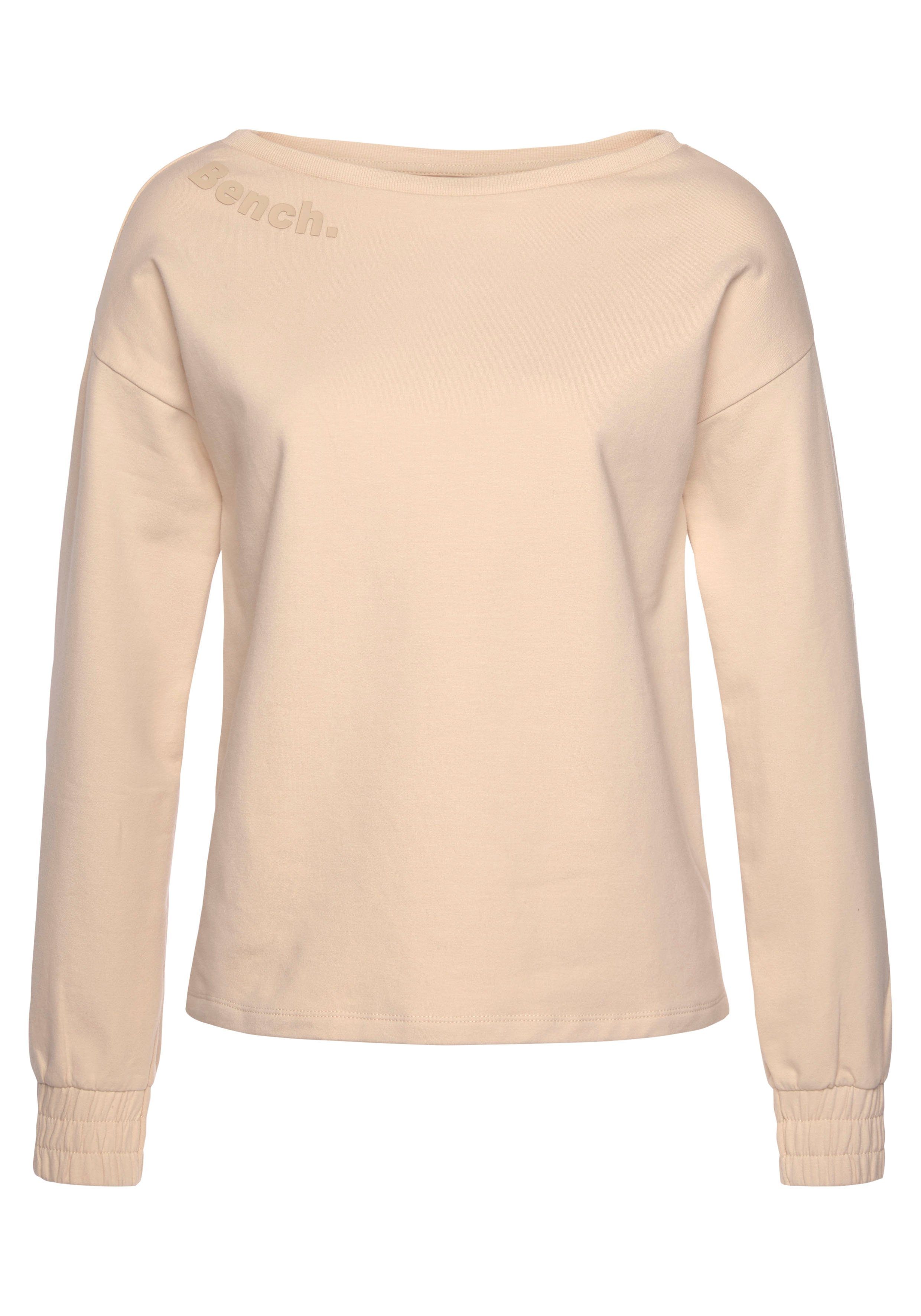 Bench. Loungewear Sweatshirt met gerimpelde mouwmanchetten, loungepak tops & hoodies maat 48/50 beige