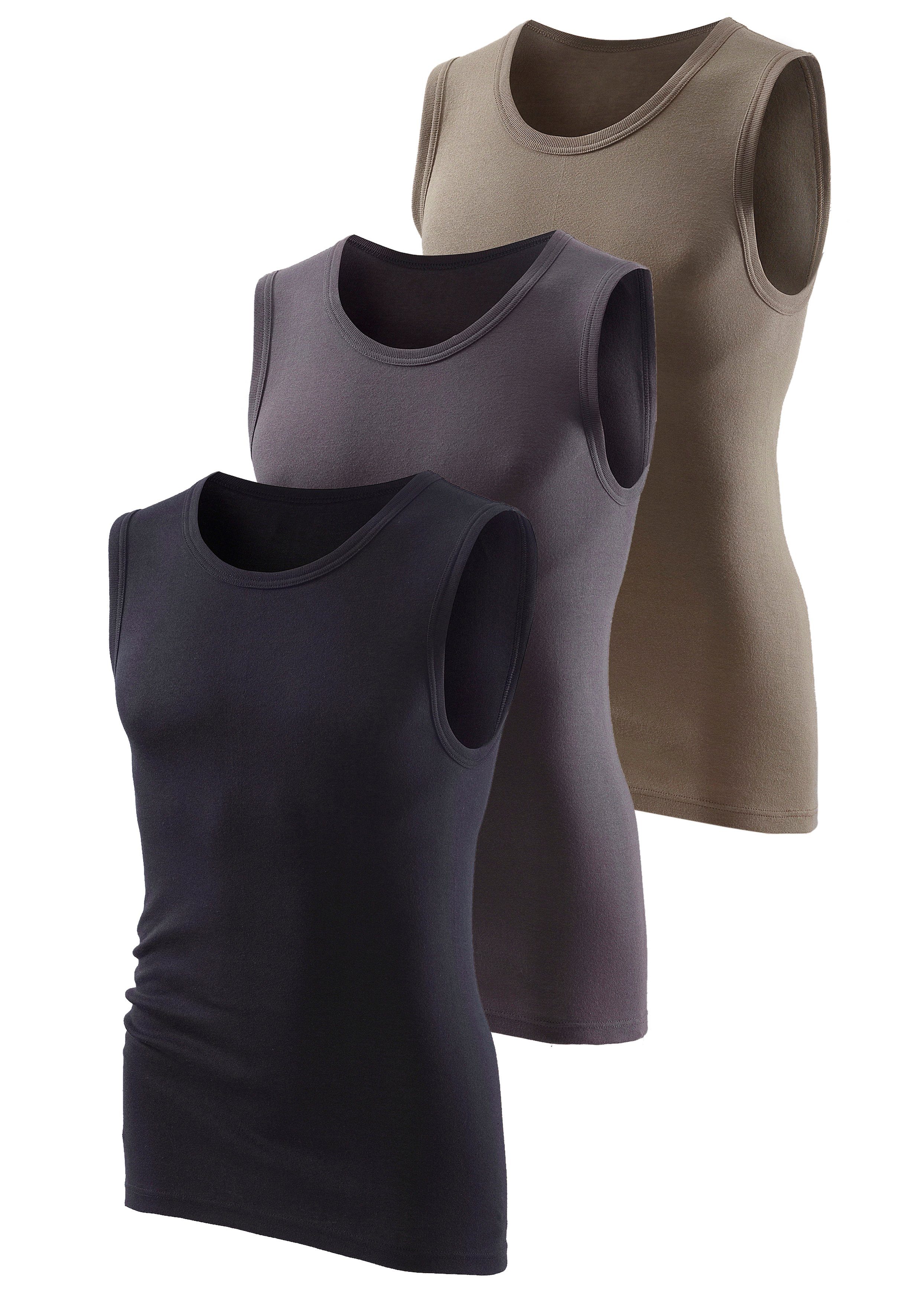 H.I.S Muscle-shirt zonder zijnaden optimale pasvorm (3-delig)