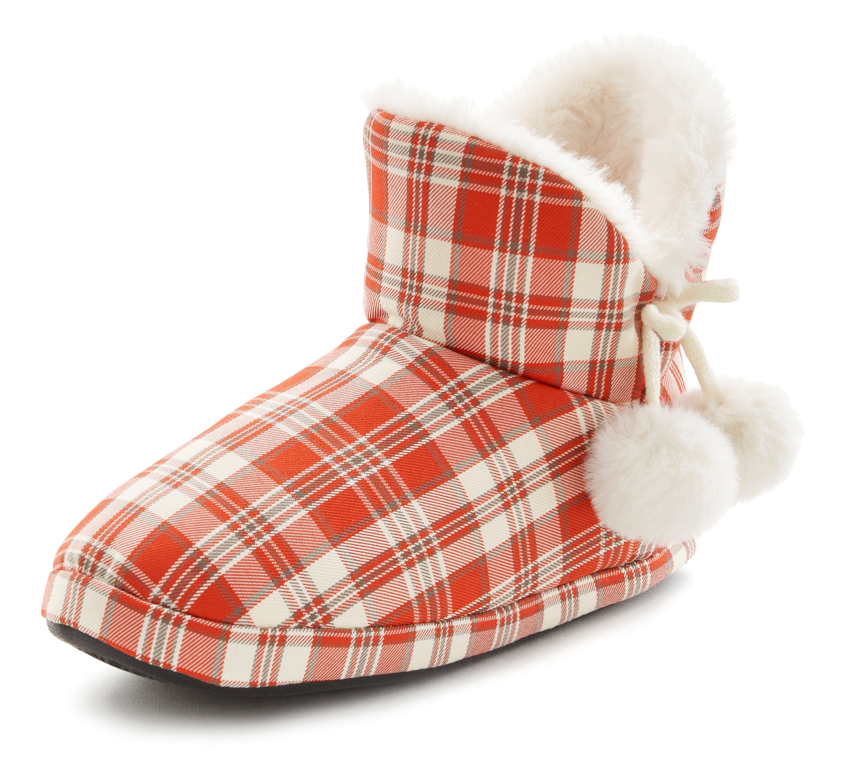 Vivance Pantoffels met pomponversiering, pantoffel, pantoffel, pluche slippers vegan