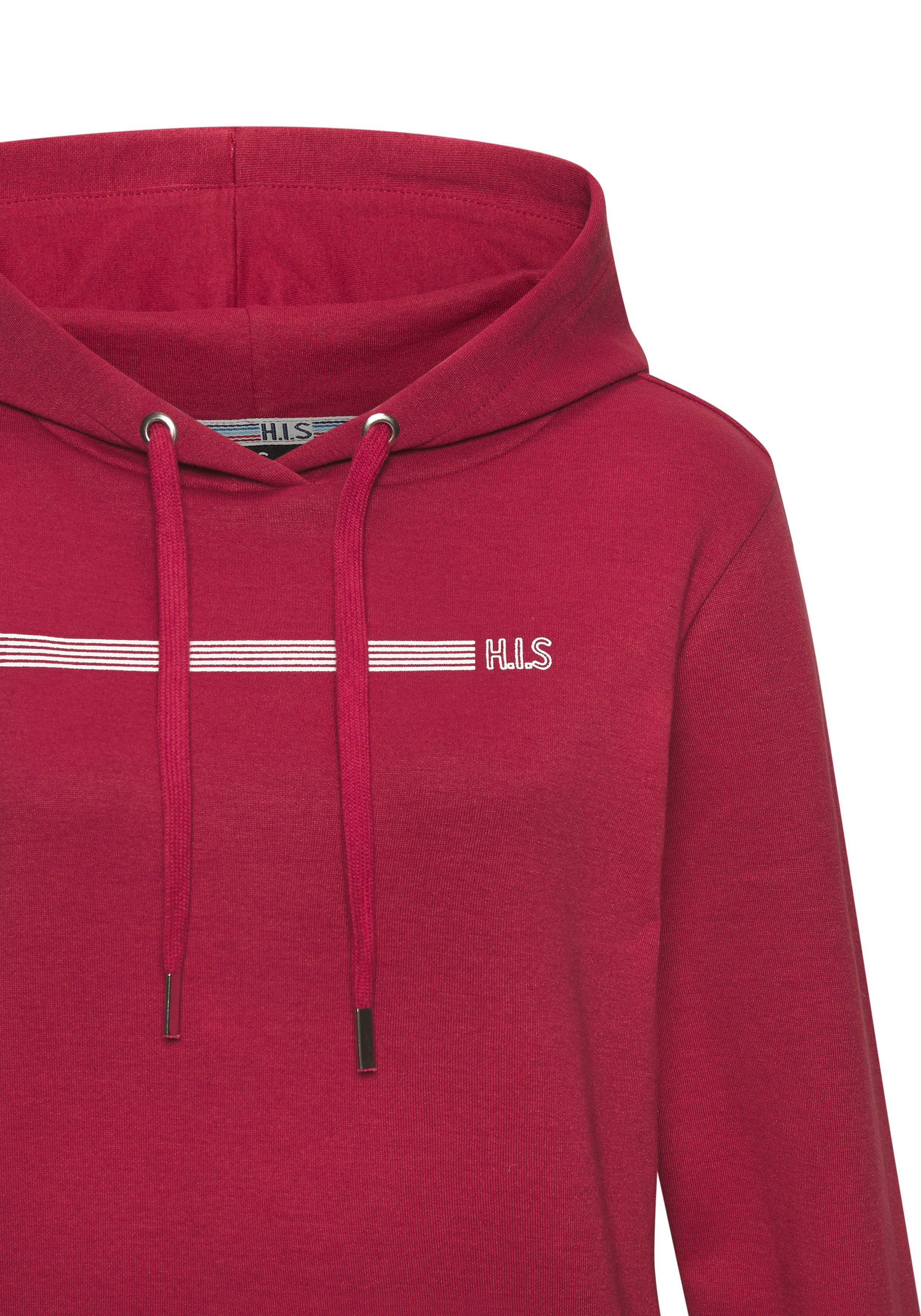 H.I.S Hoodie met kangoeroe zak en streepdru print