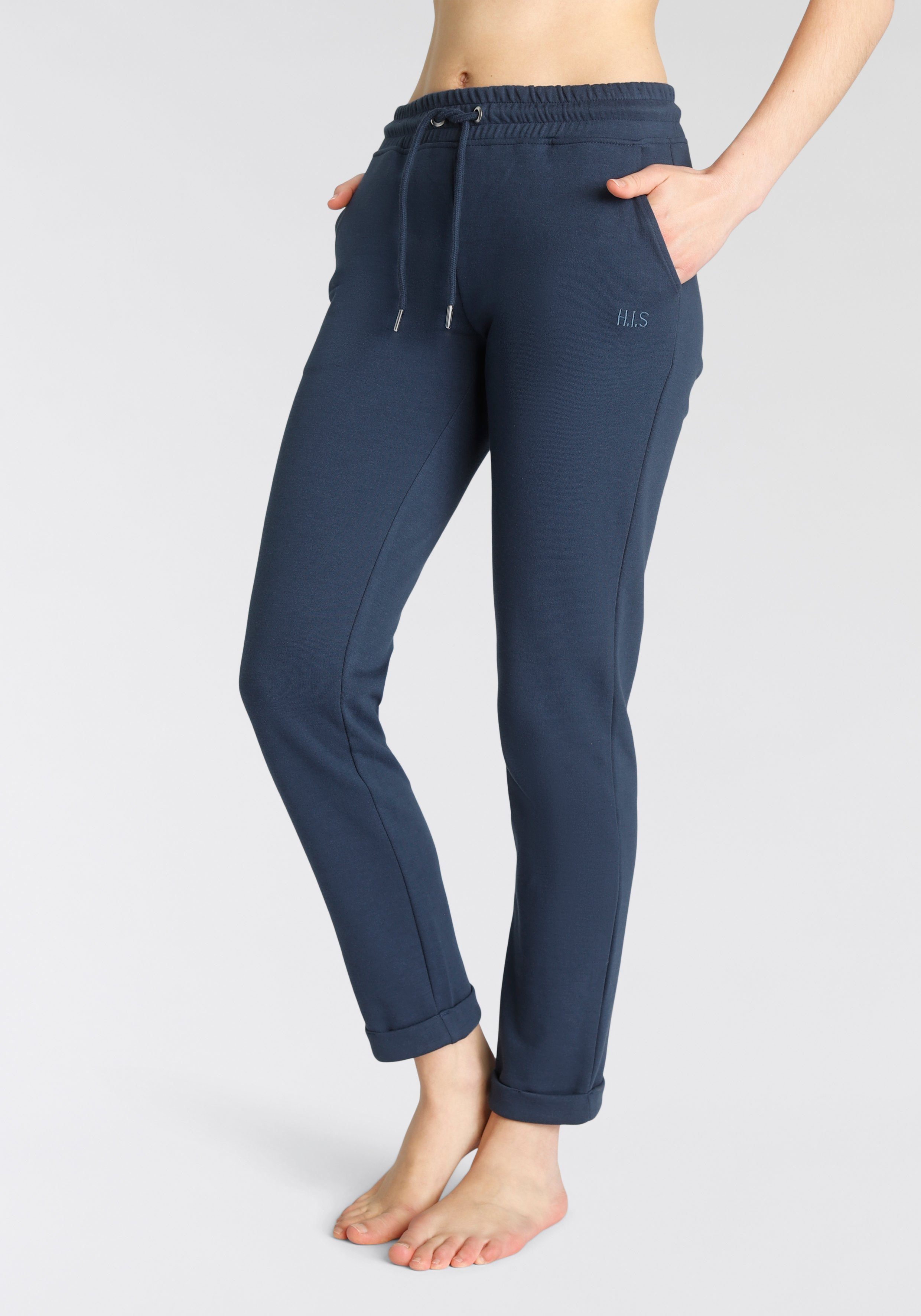H.I.S Sweatbroek / relaxbroek / sweatbroek Slipbroek met kleine omslag aan de zoom, loungewear
