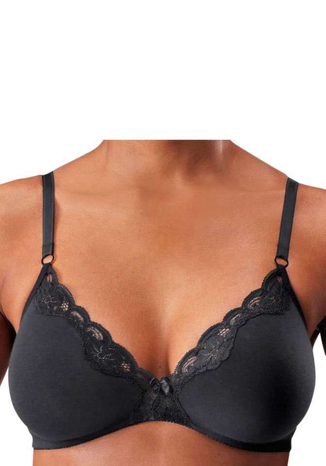 Petite fleur Bralette-bh zonder beugels van katoen met kant (Set van 2)