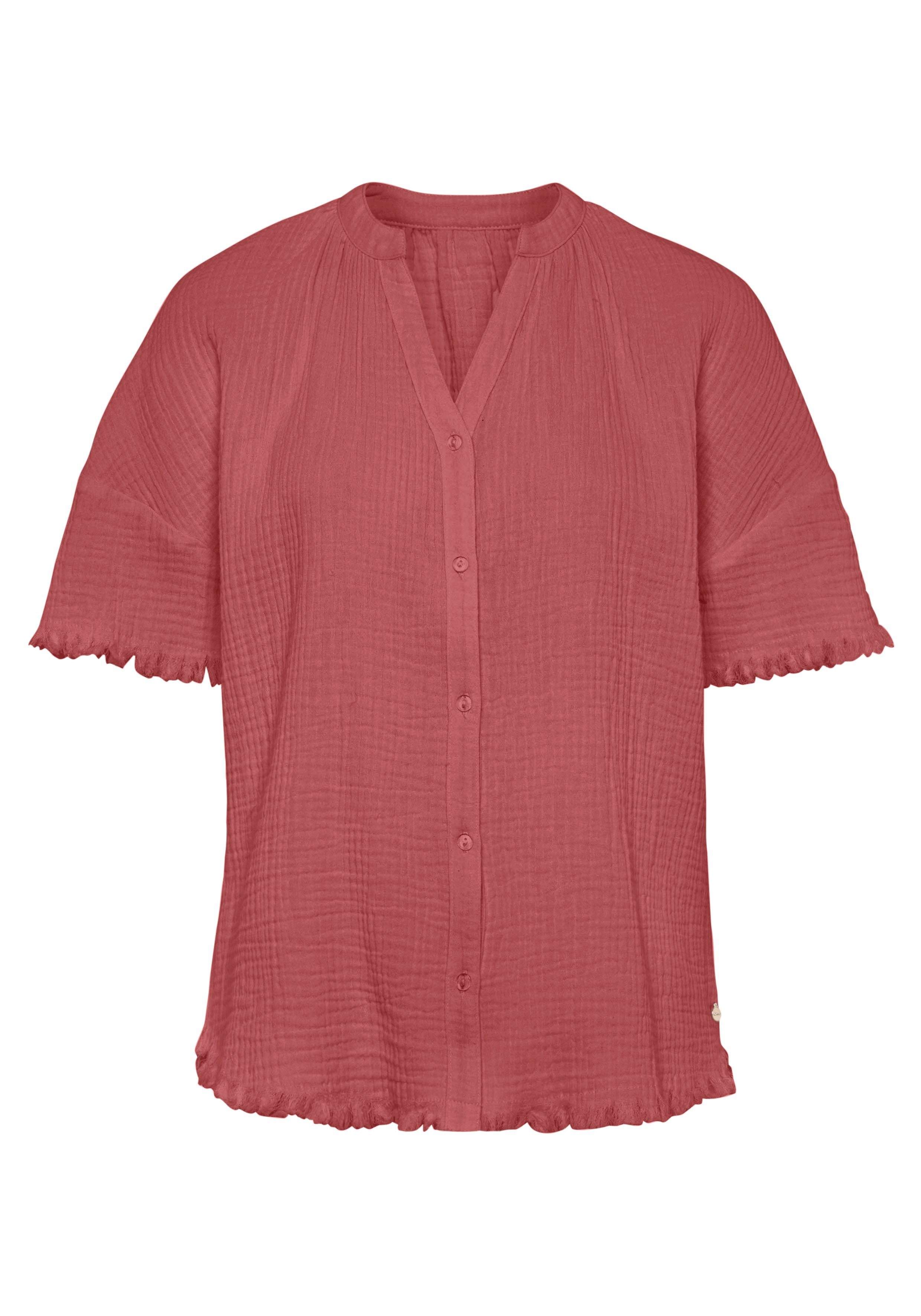s.Oliver RED LABEL Beachwear Pyjama top van geweven mousseline stof