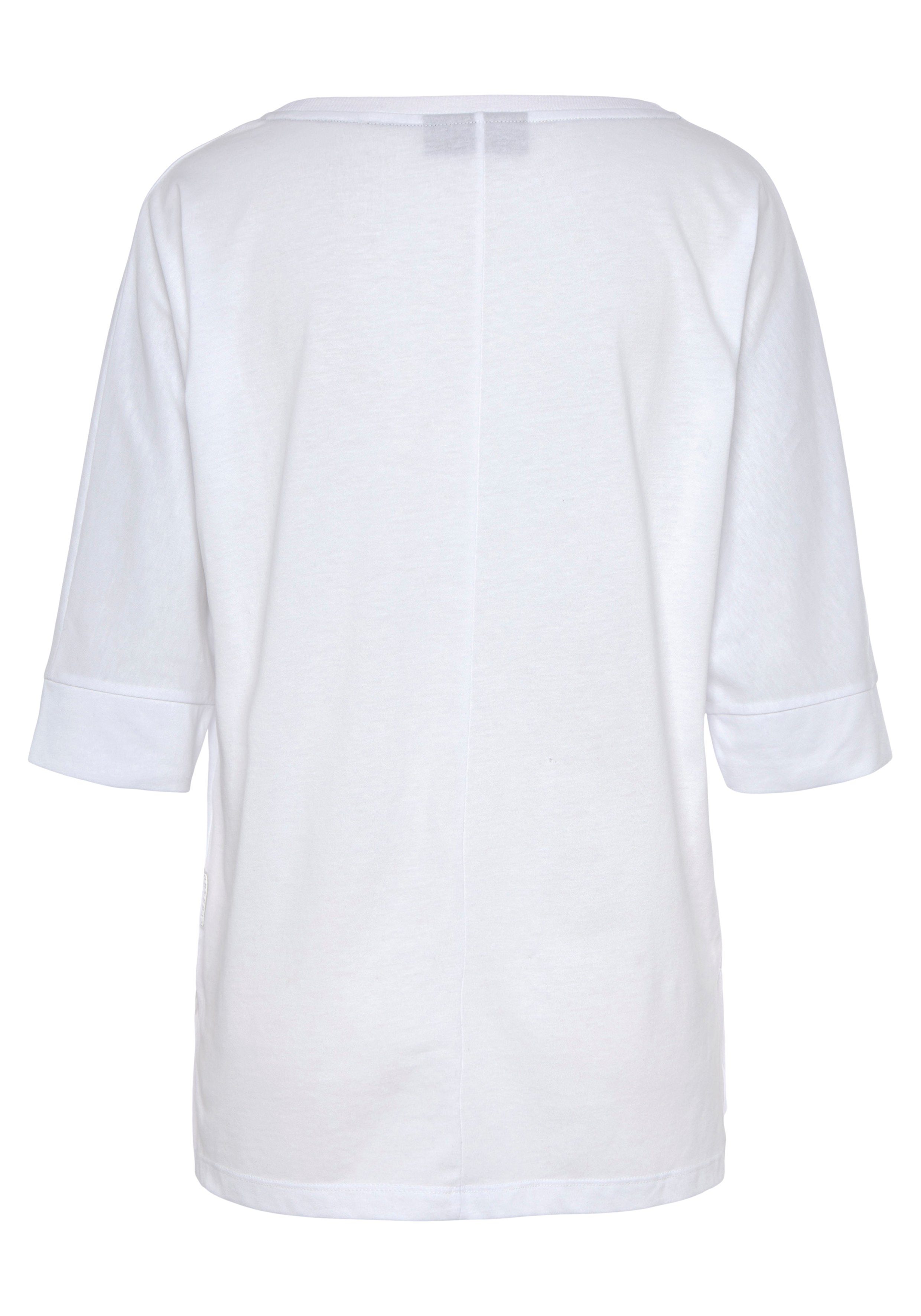Elbsand Shirt met 3/4-mouwen met logoprint, katoenmix, losse pasvorm