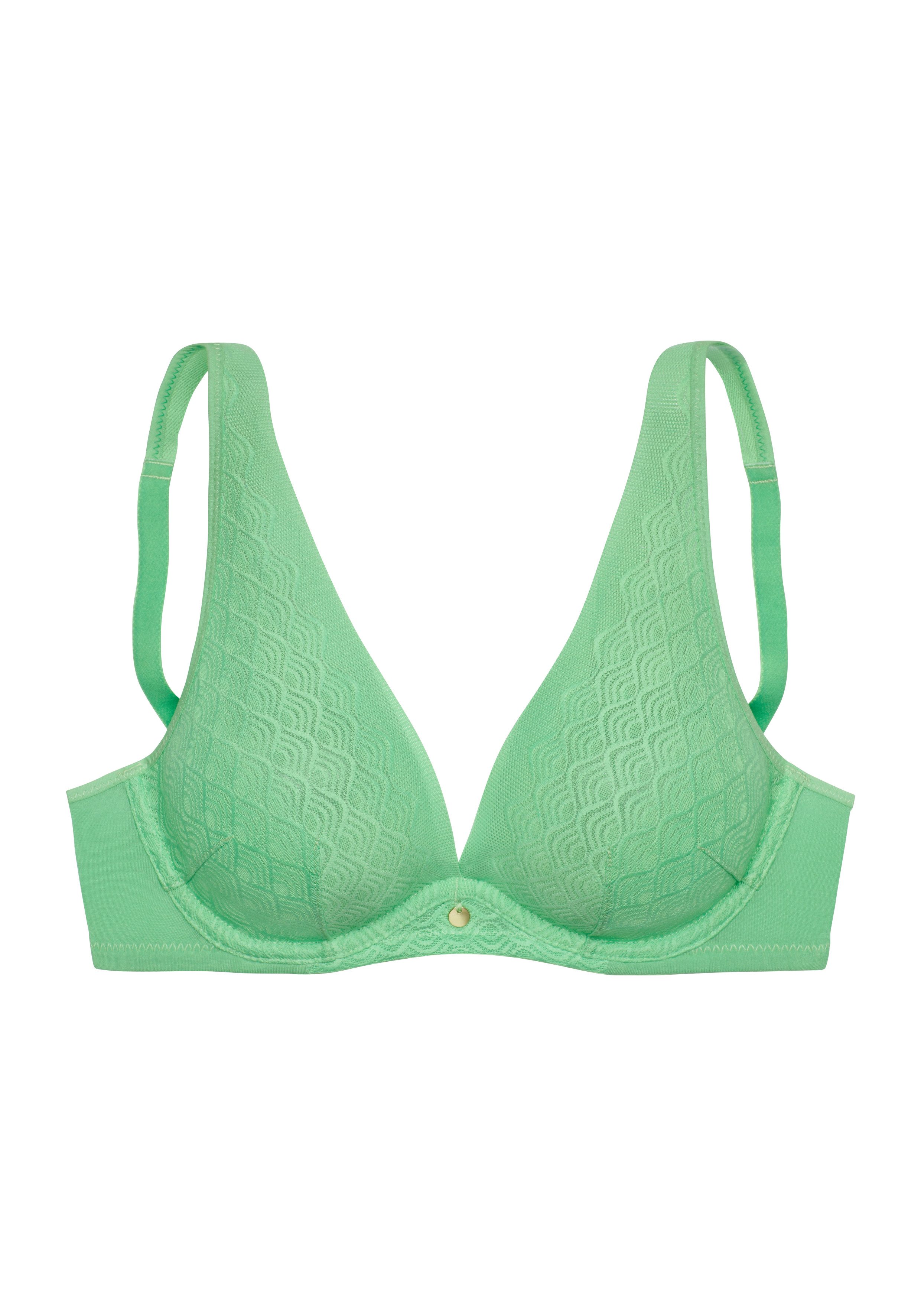 Lascana Beugel-bh in high-apex snit met extra platte randen, lingerie beugel bh's maat E E groen