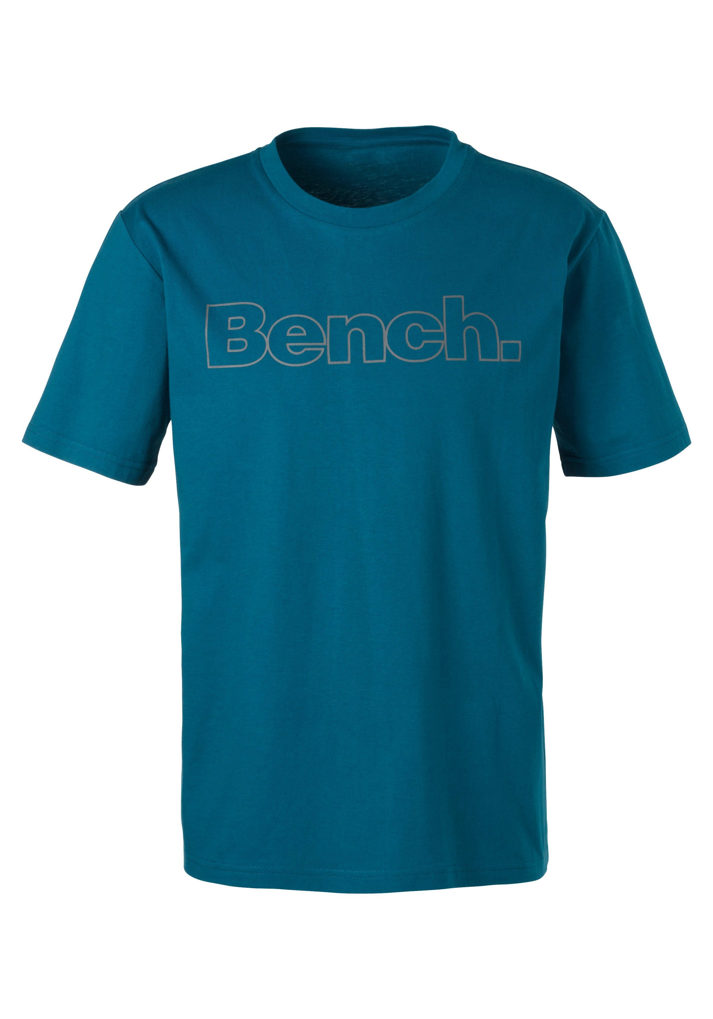 Bench. Loungewear T-shirt Shirt met logoprint, basic shirt met ronde hals van 100% katoen (2-delig) heren maat M multicolor