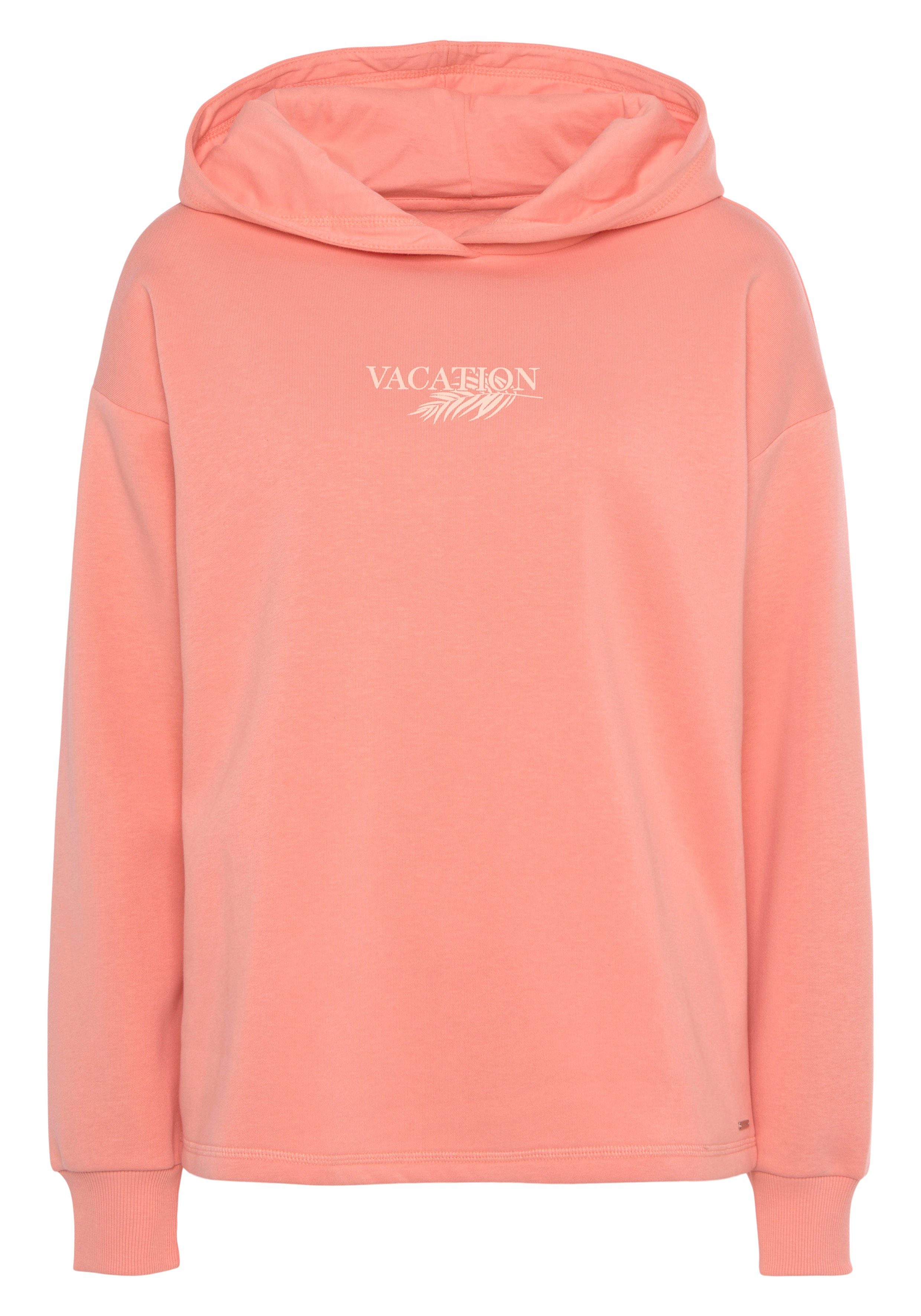 Lascana Hoodie -Capuchonsweatshirt, Loungeshirt Capuchon sweatshirt, loungetop met voorprint, loungewear (1-delig)