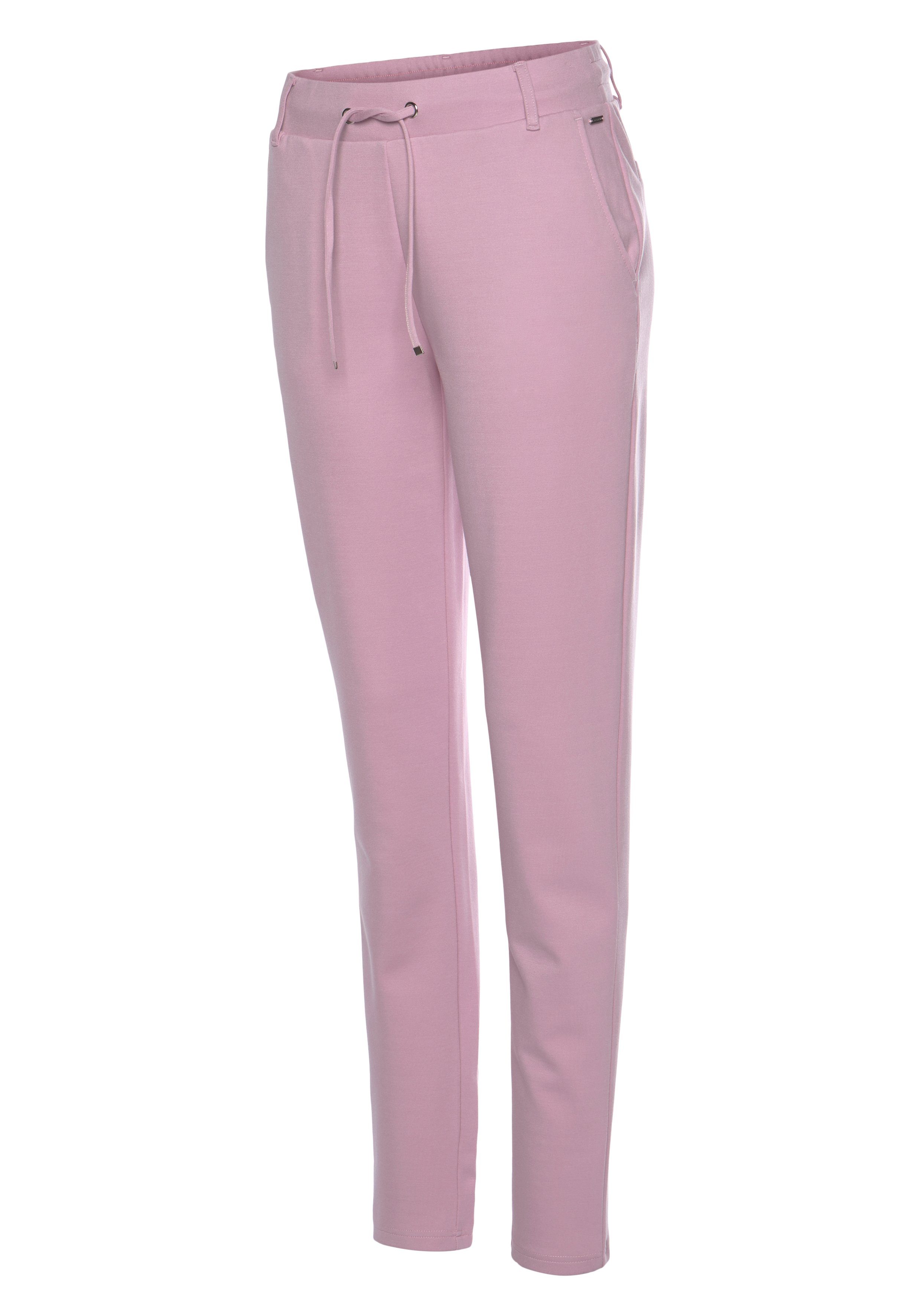 Lascana Jogpants met elastische tailleband en riemlussen, loungewear (1-delig)