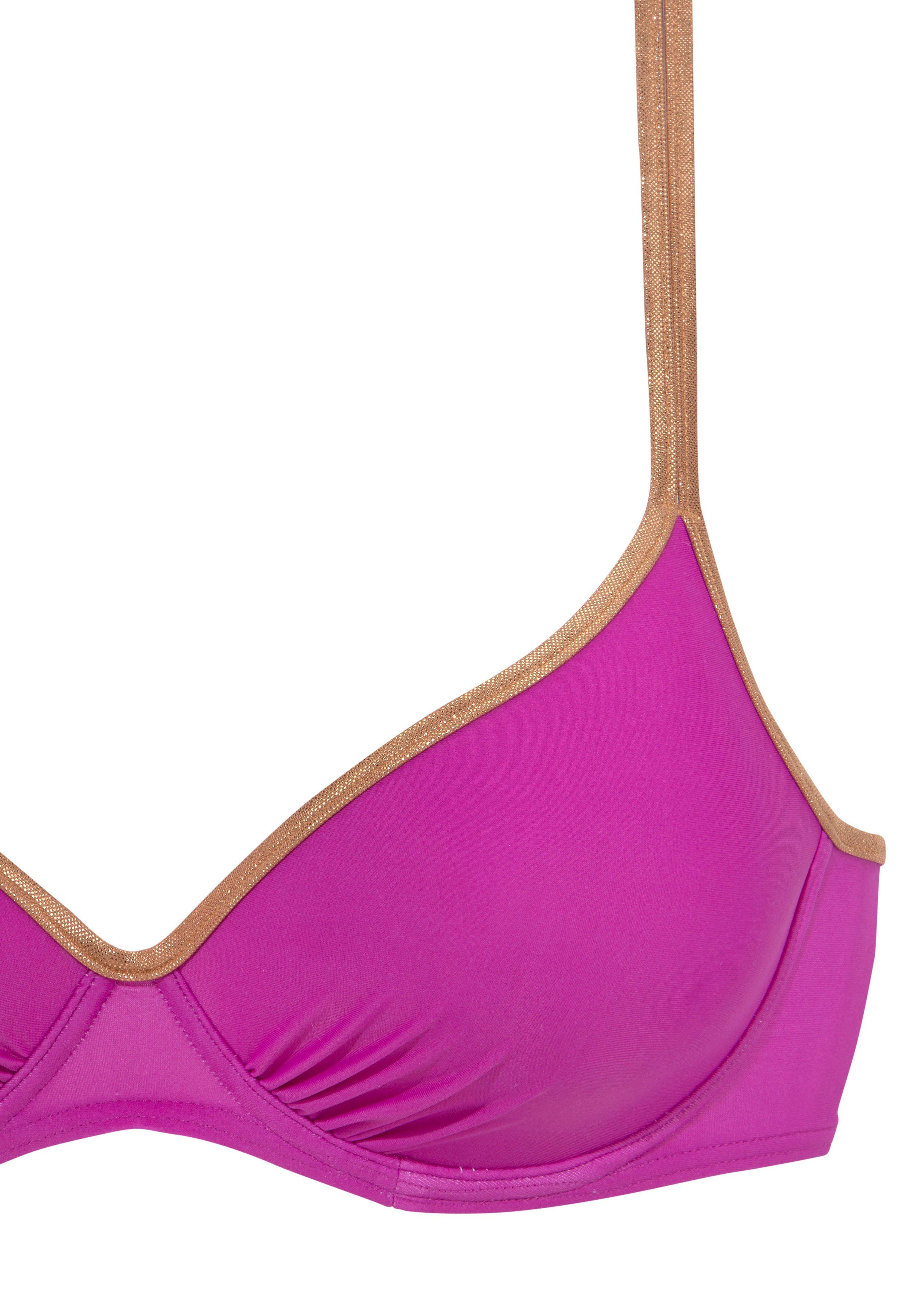 Bruno Banani Bikinitop met beugels Milano met koperkleurige paspels