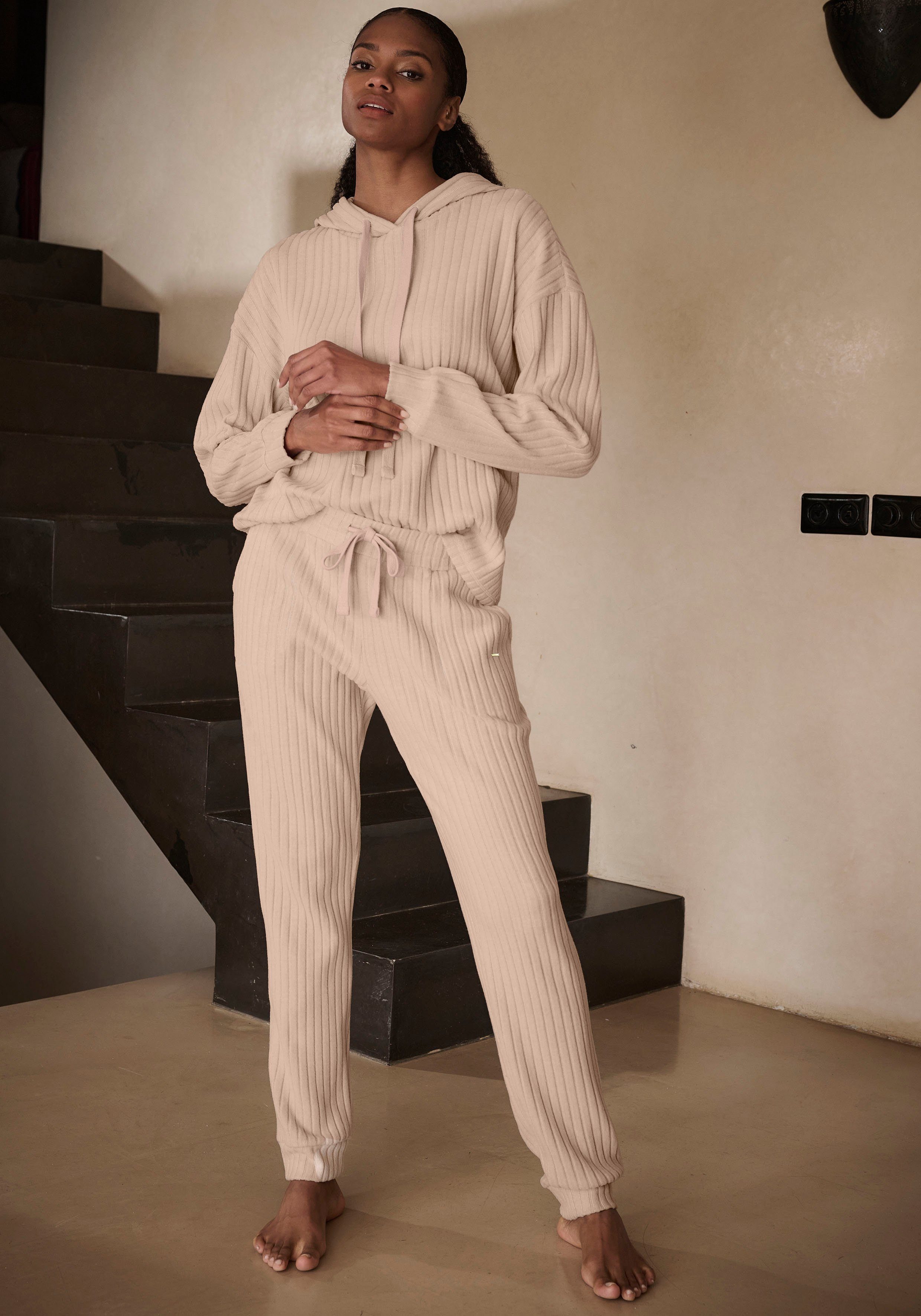 Lascana Homewearbroek -Loungebroek Lounge-/brei broek met praktische zakken, loungewear