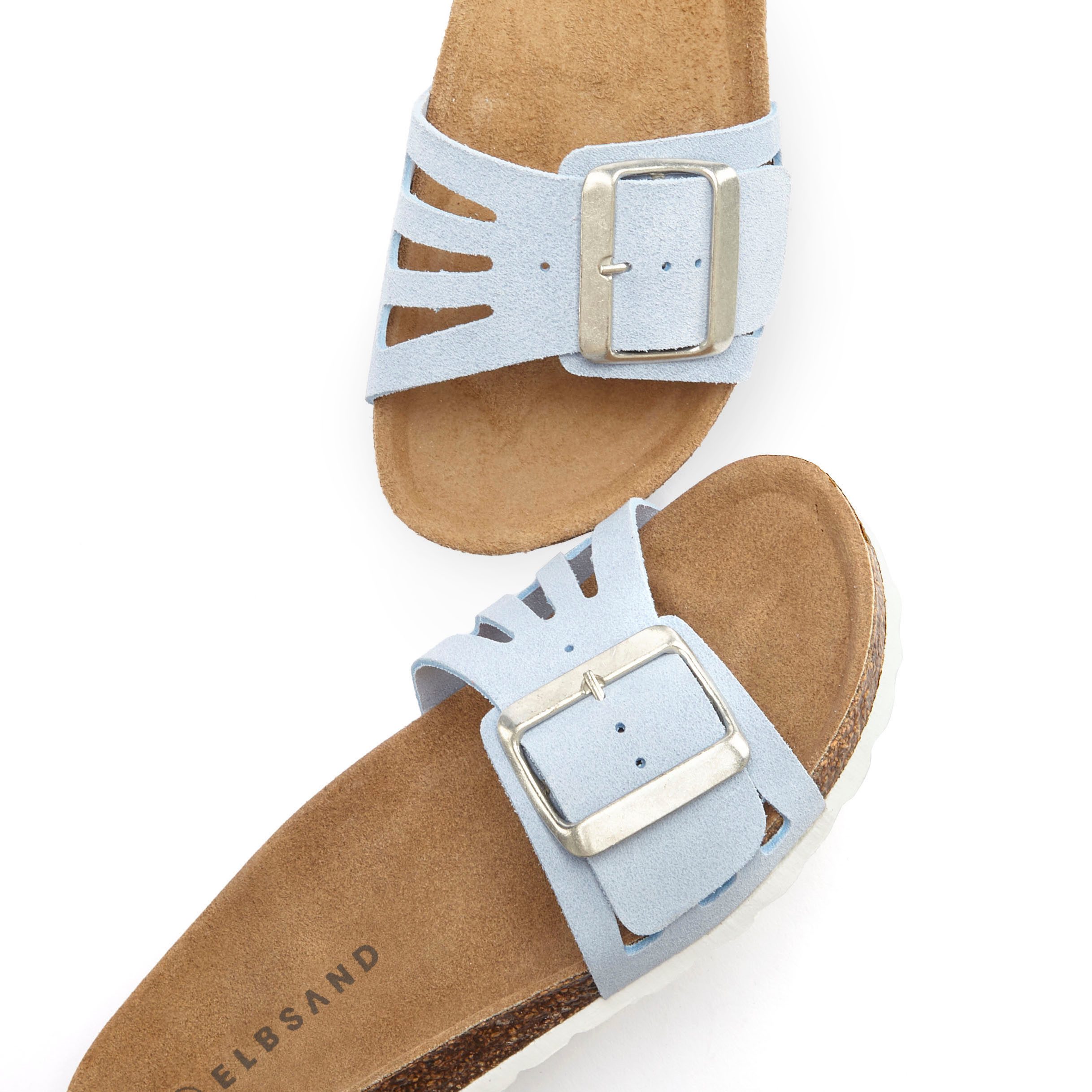 Elbsand Slippers Mule, Sandalen, open schoen van hoogwaardig leer met zacht comfortkurk voetbed