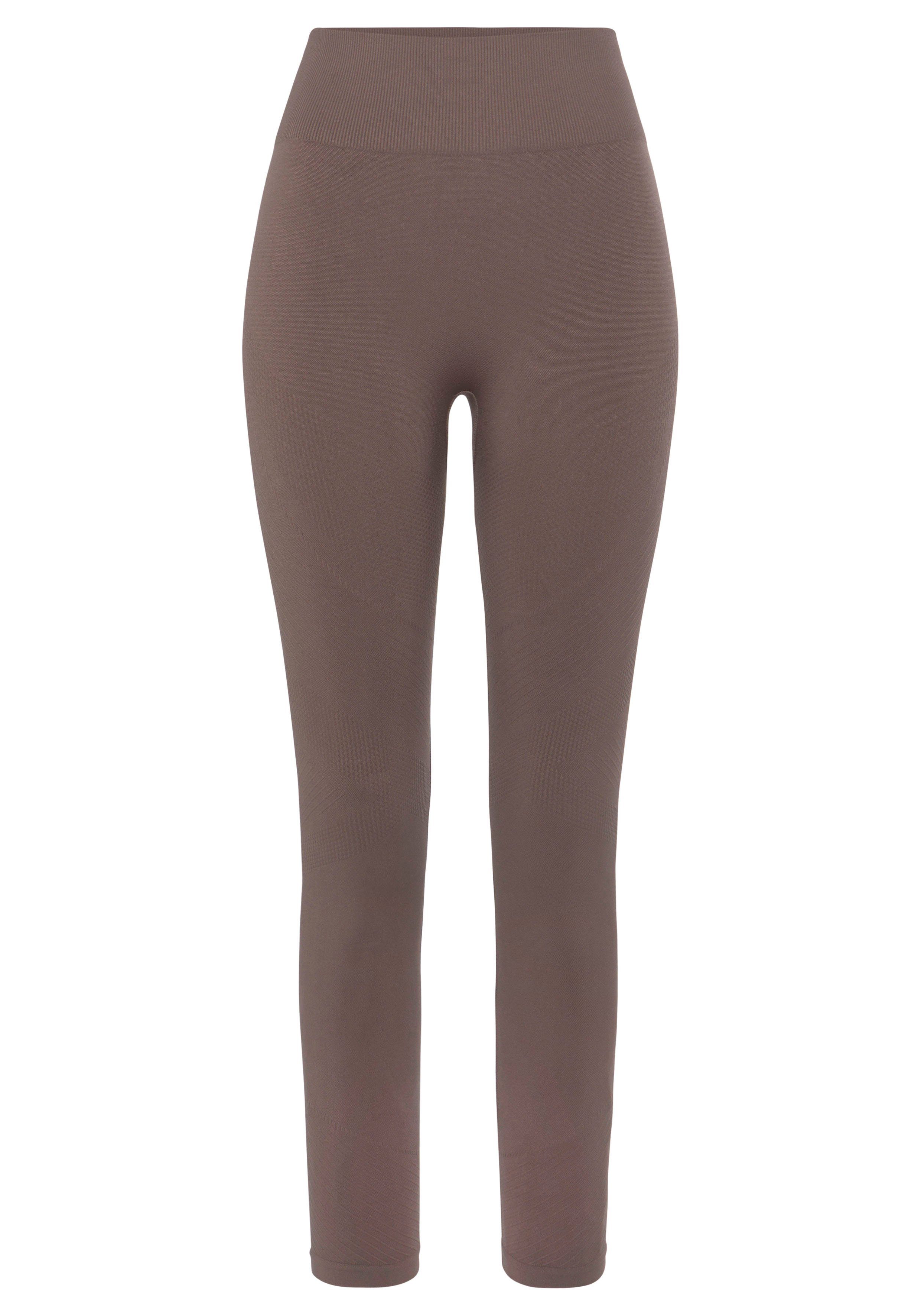 Lascana Naadloze legging Po Push Up met ribstructuur en shaping-effect, sportbroek, sportleggings