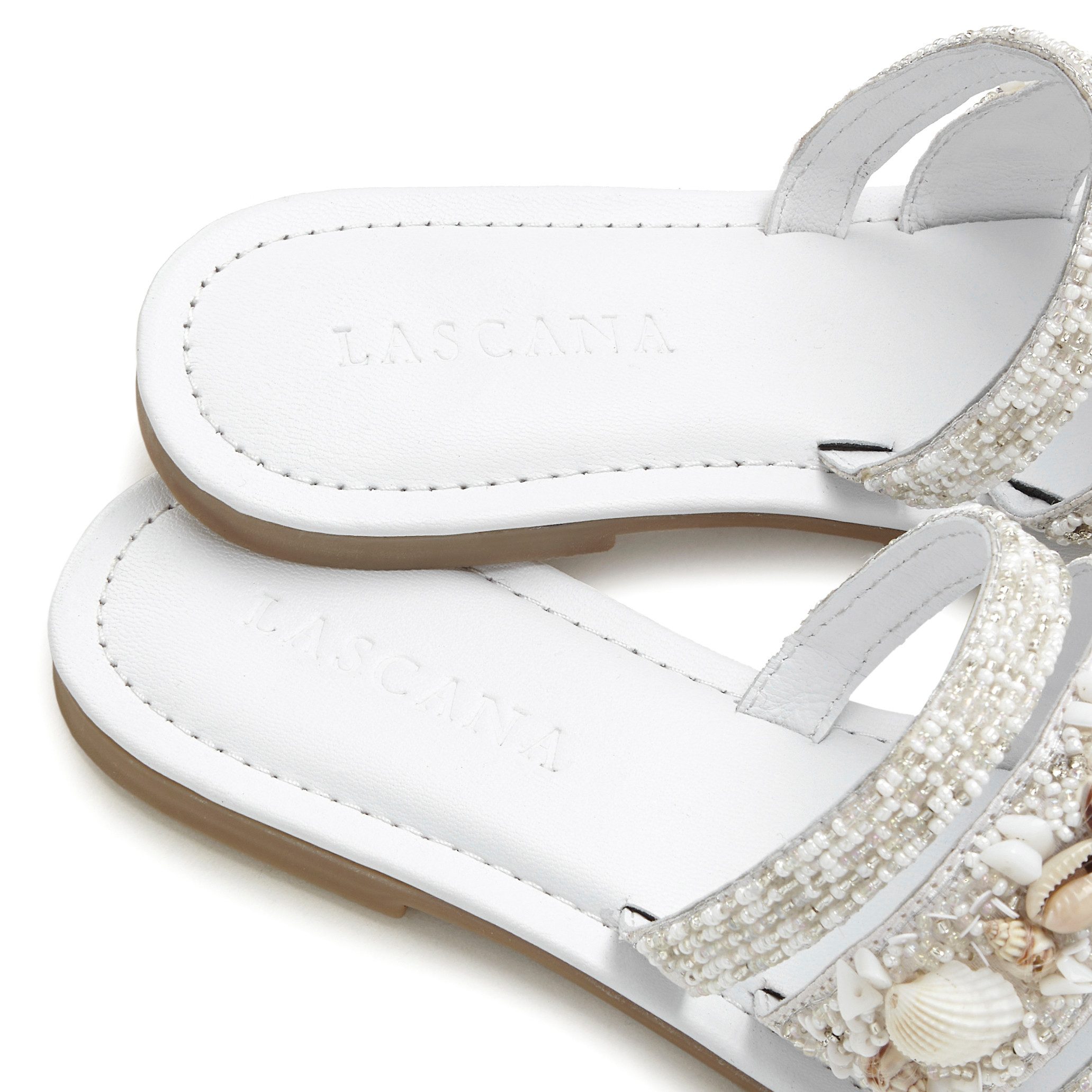 Lascana Slippers Sandaal, zomerschoen, mule, met luxueus gegarneerde riempjes