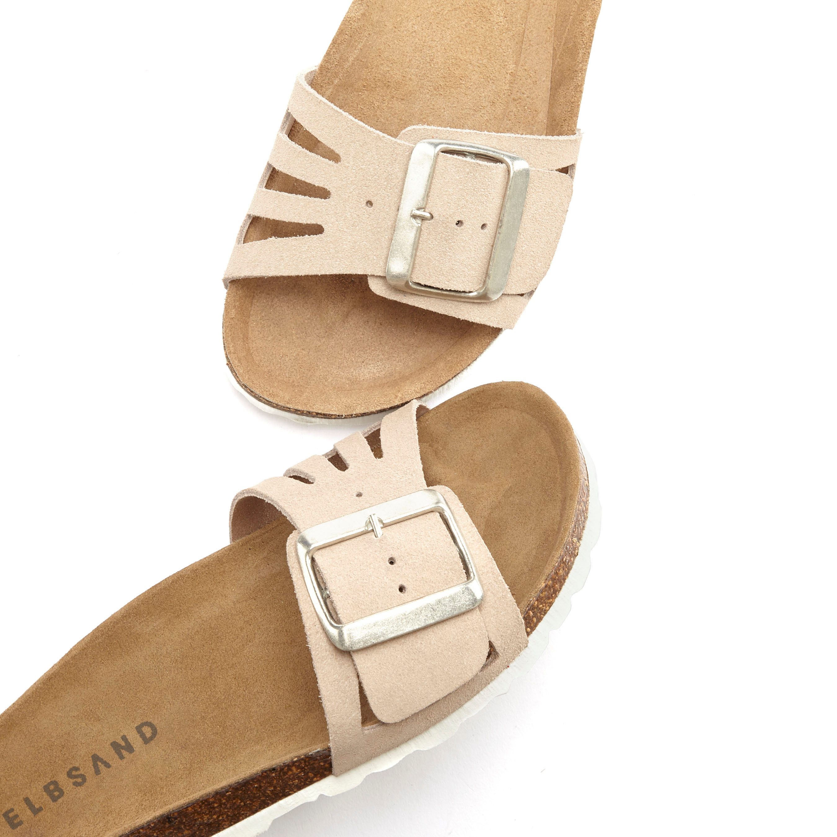 Elbsand Slippers Mule, Sandalen, open schoen van hoogwaardig leer met zacht comfortkurk voetbed