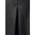 lascana imitatieleren rok in midi lengte zwart