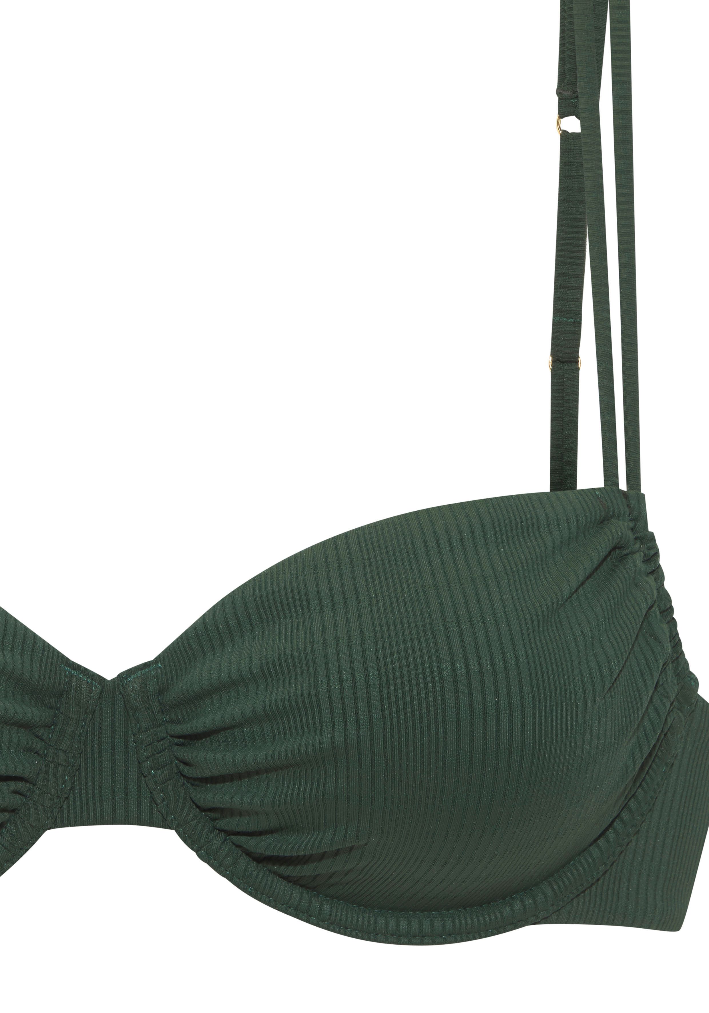 Copenhagen Studios Beugelbandeau bikinitop Nela met dubbele bandjes beugel bikini's maat 44 B groen