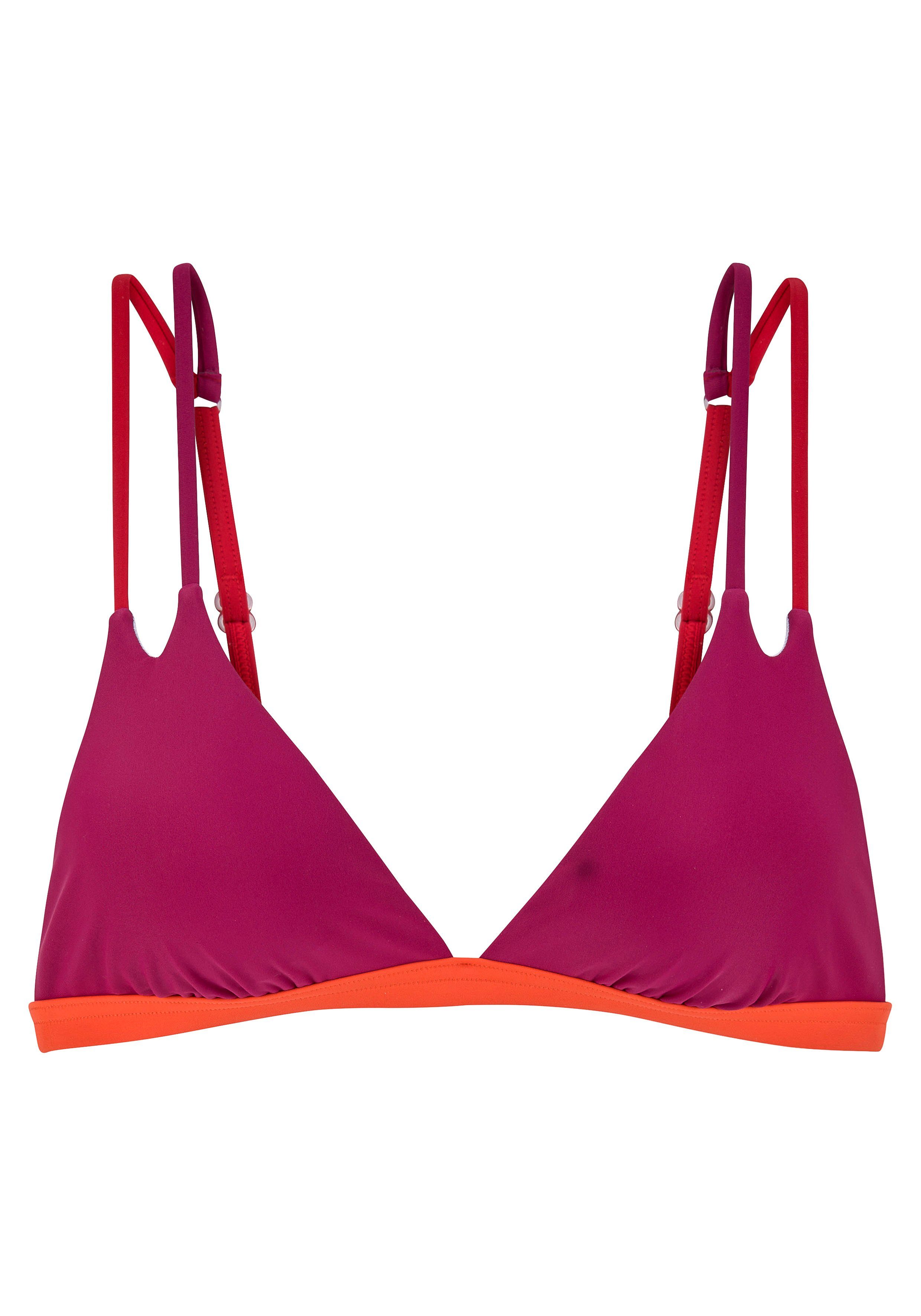 s.Oliver RED LABEL Beachwear Triangel-bikinitop Yella met dubbele schouderbanden en contrastkleurige details