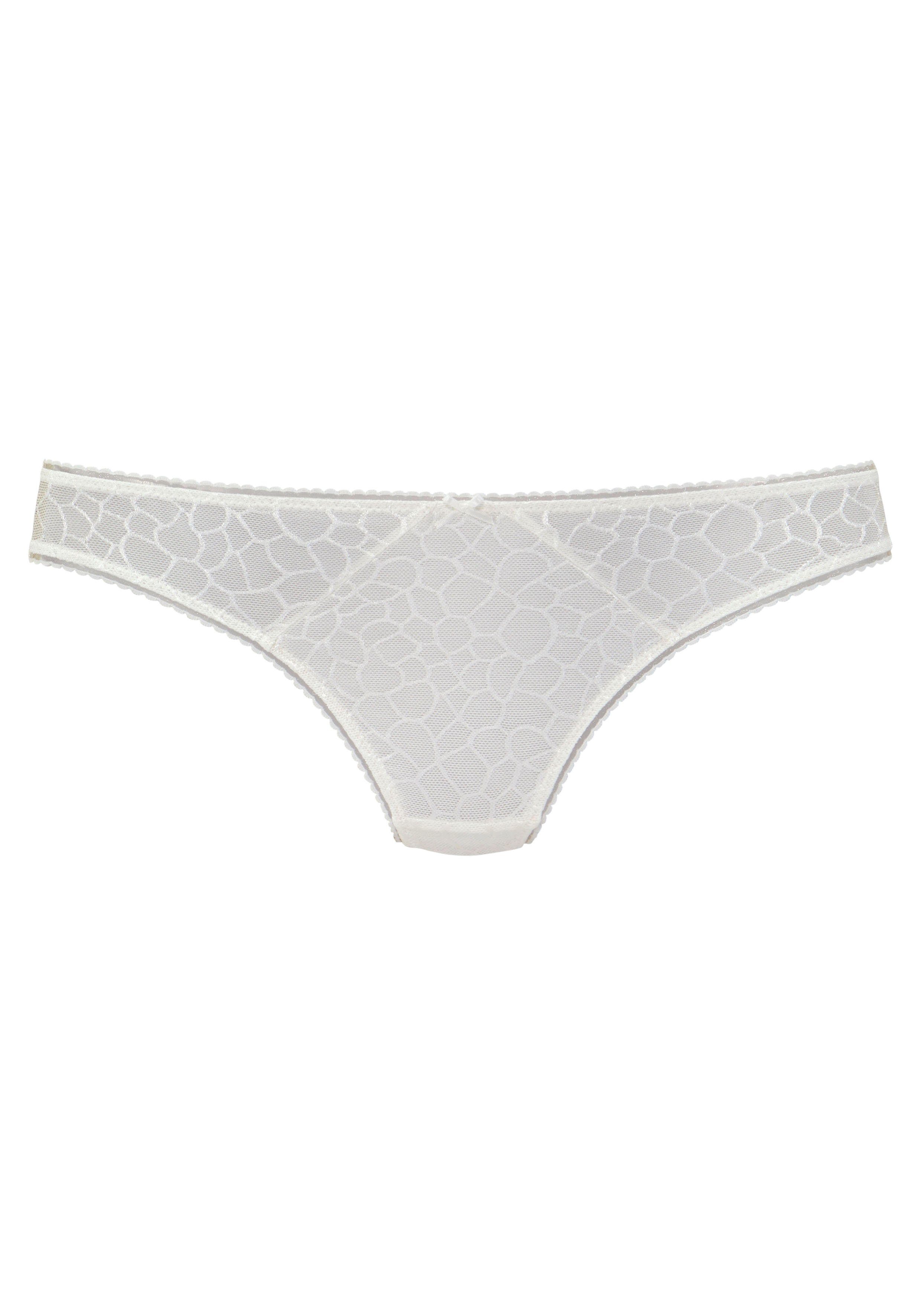 Lascana String Chiara in grafisch netpatroon strings maat 36/38 beige