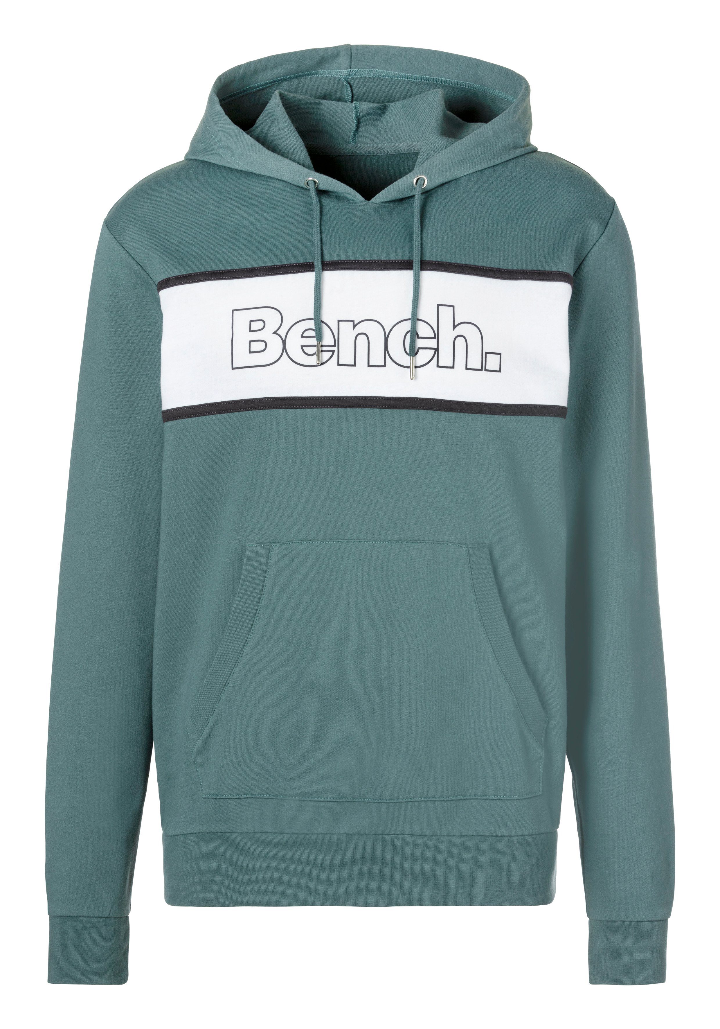 Bench. Loungewear Hoodie Langarm, sweatshirt met ronde hals en capuchon, katoenmix heren maat 48/50 (M) groen