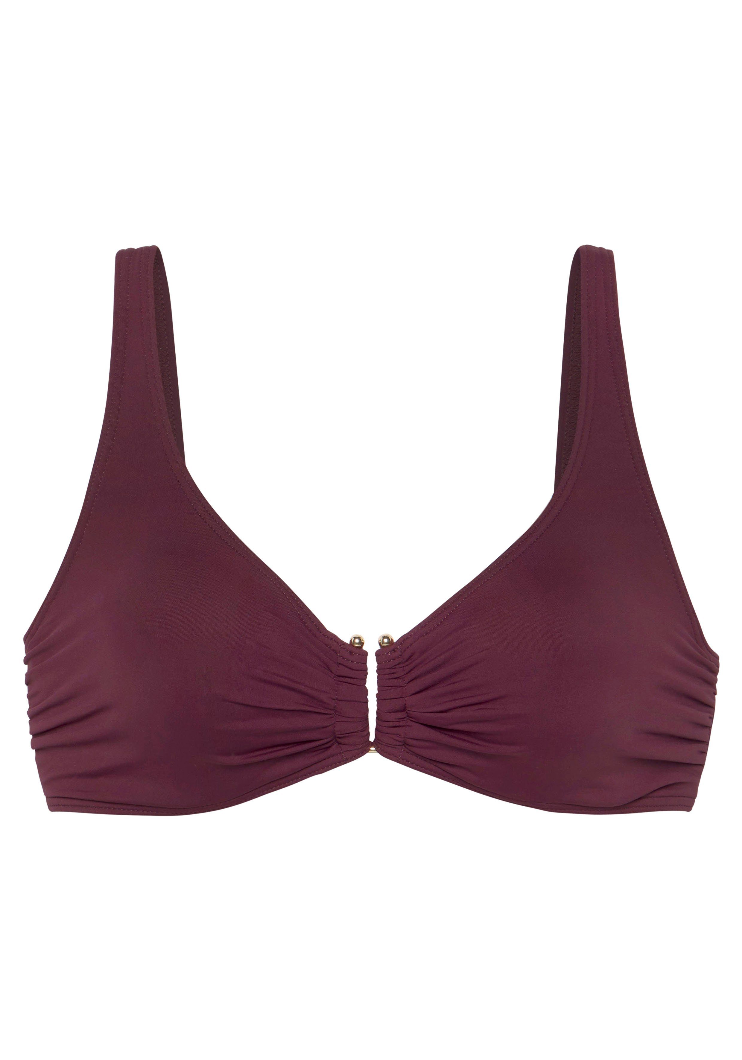 Lascana Beugelbikinitop Italy met goudkleurige accessoire