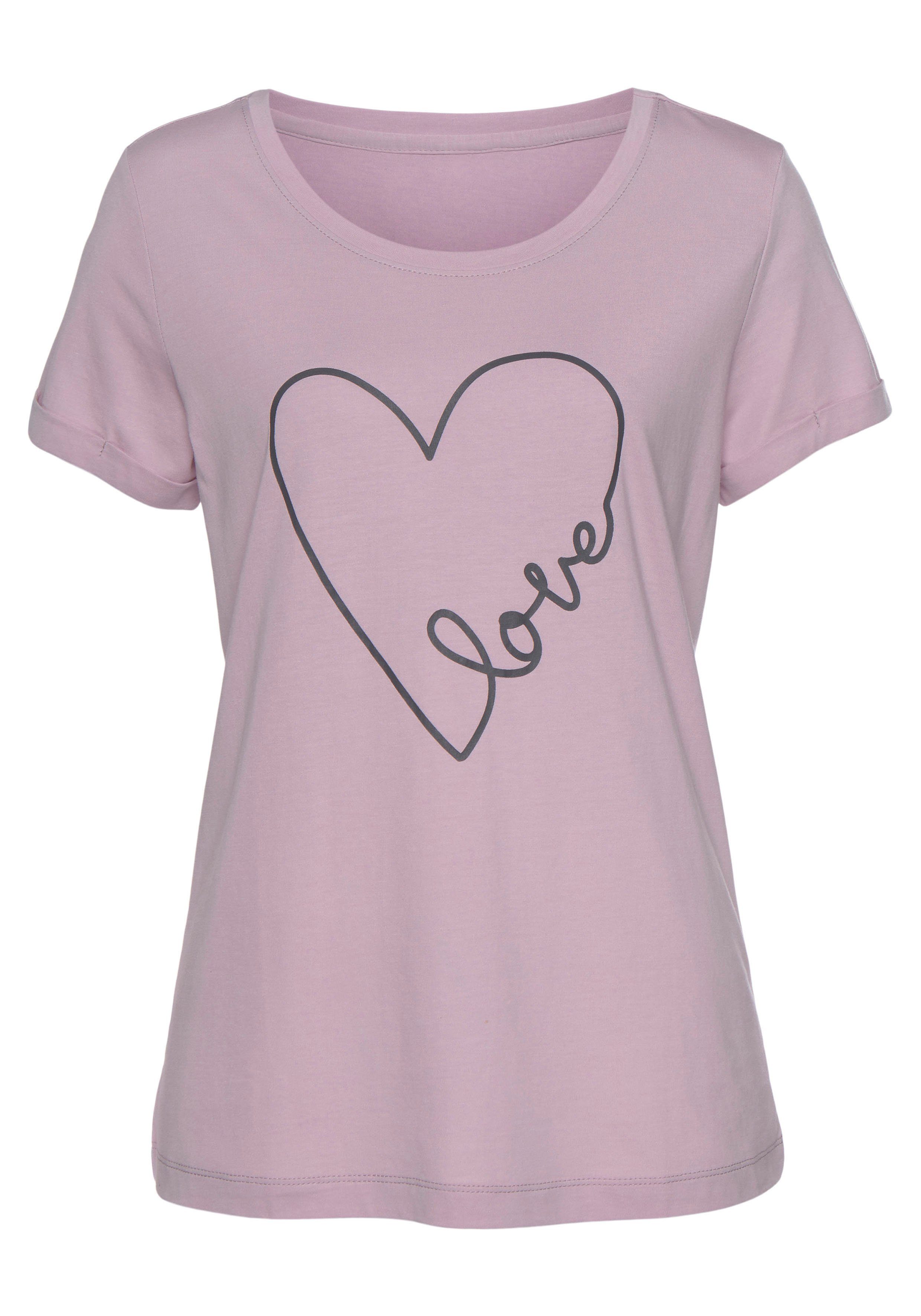Vivance Dreams Shortama met schattige hartjesprint (set, 2-delig)