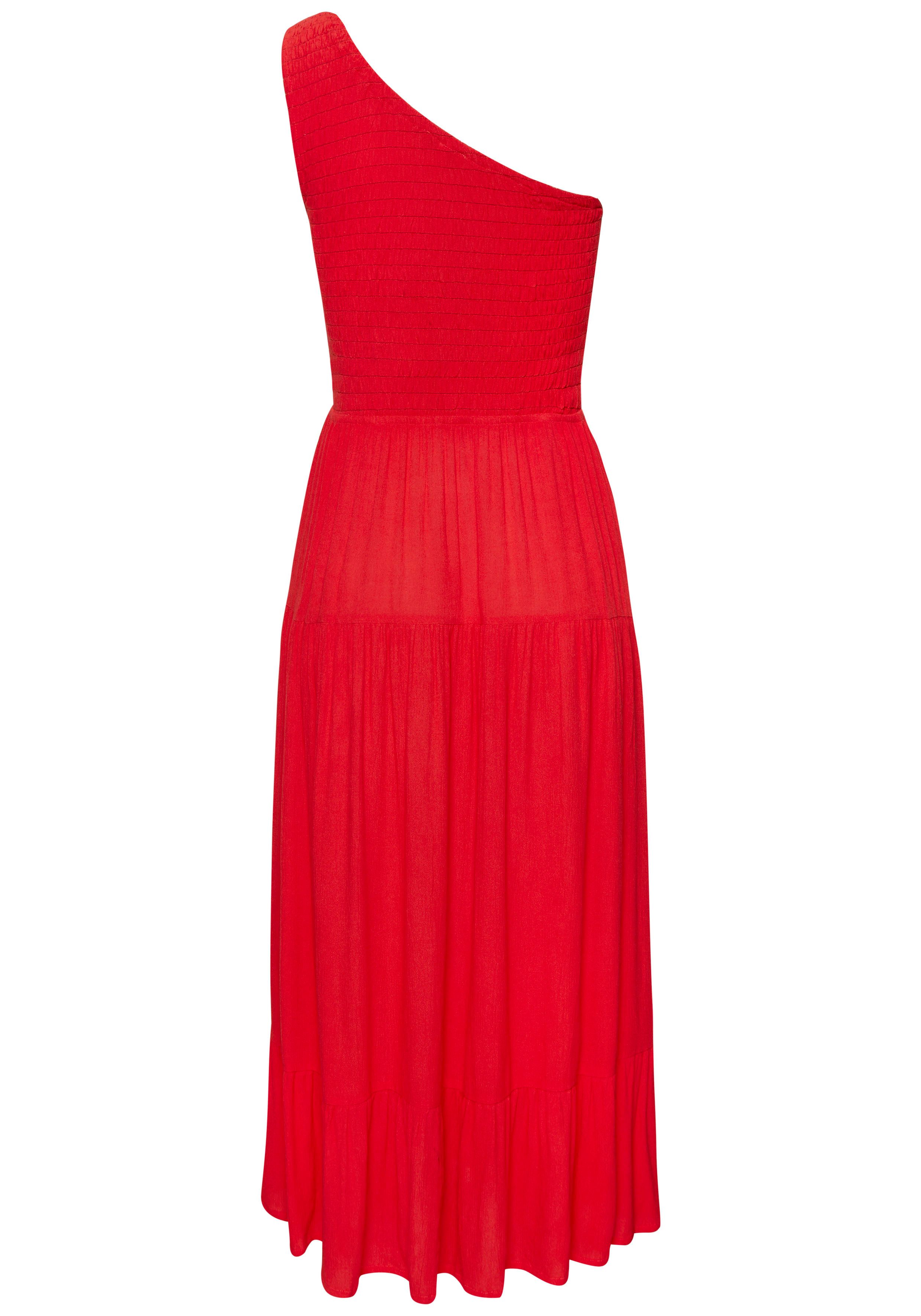 Buffalo One-shoulderjurk met volants, gestructureerde strandjurk, zomers