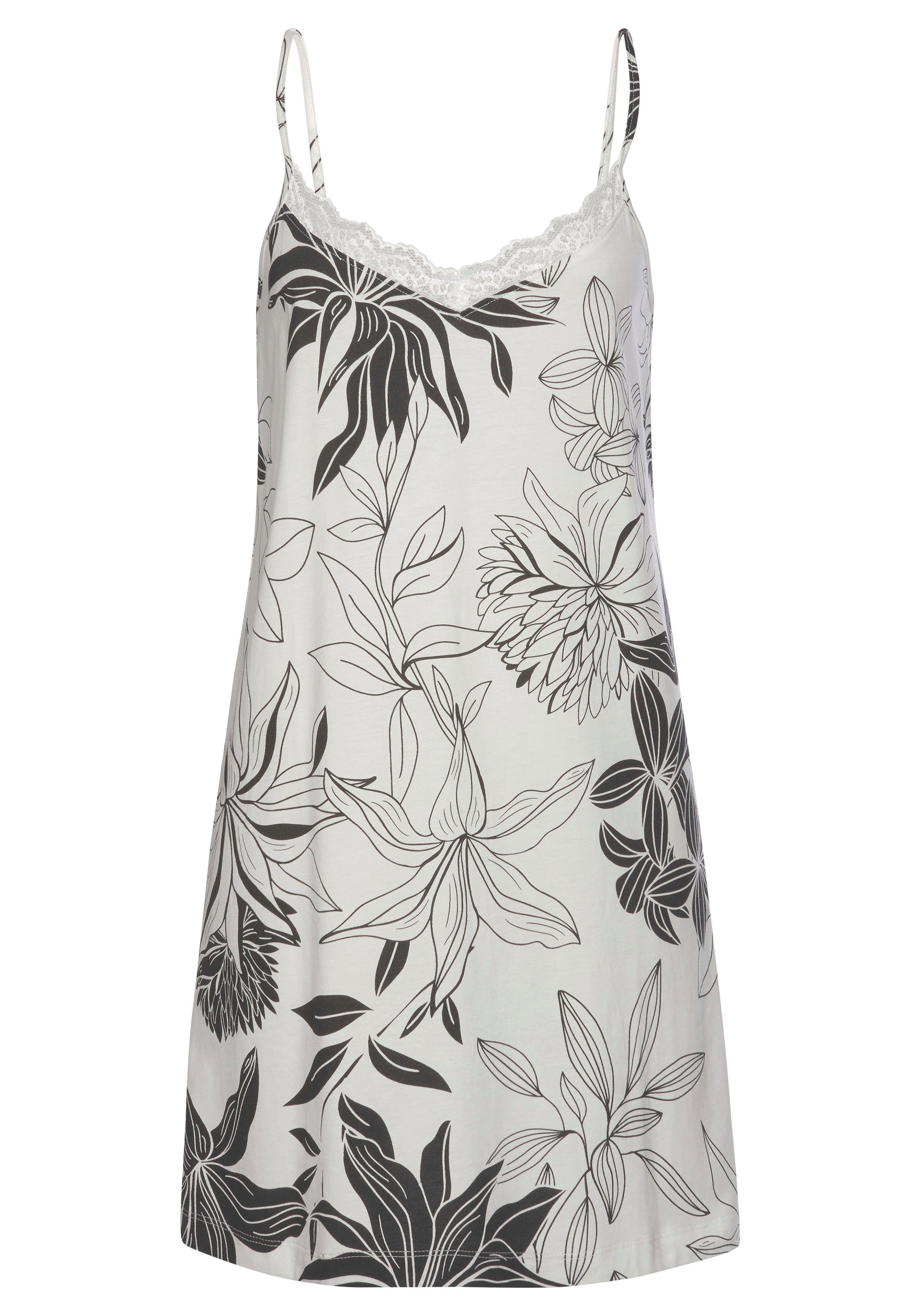 Lascana Negligé met bloemenprint negligés maat 32/34 wit