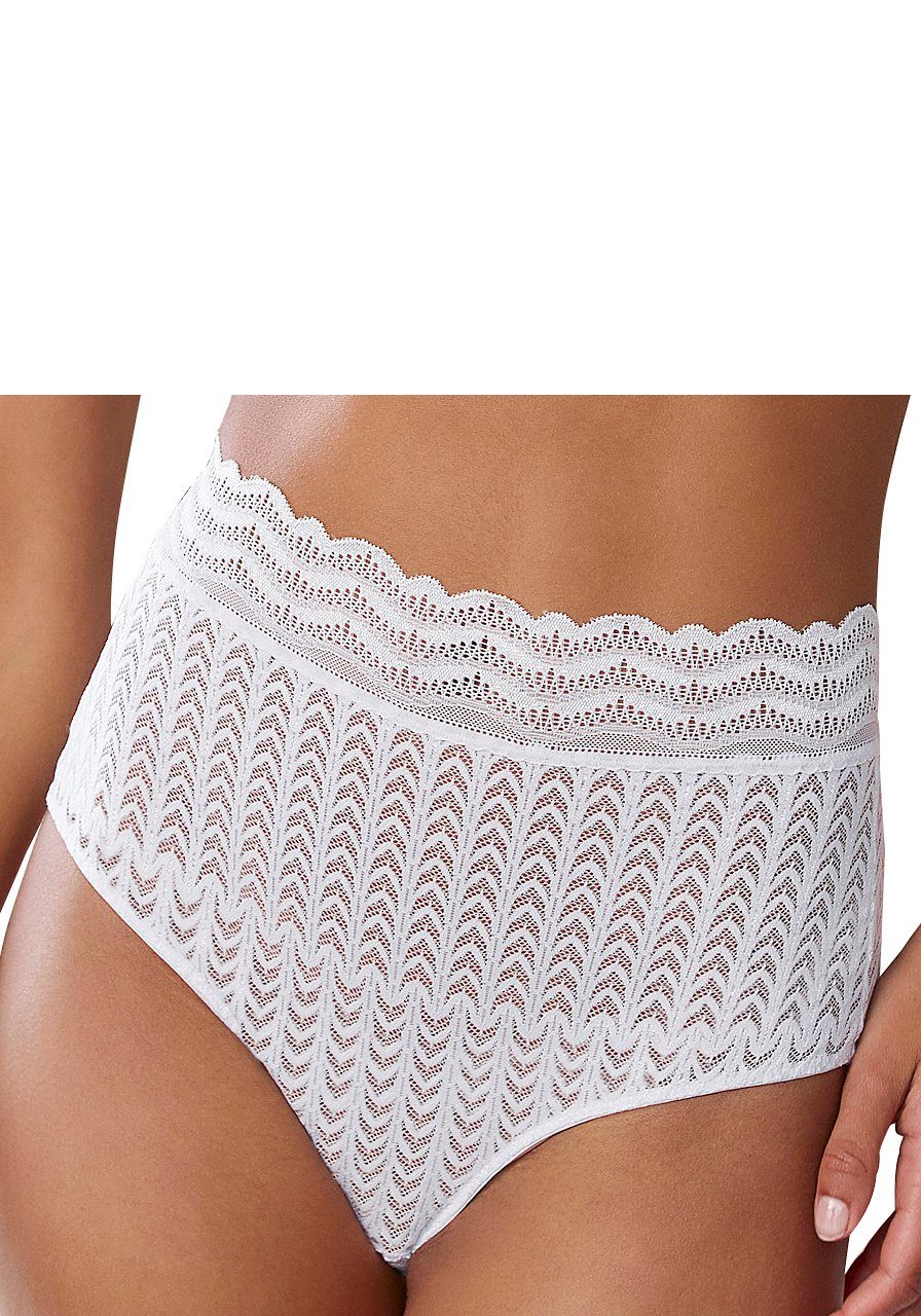 s.Oliver RED LABEL Beachwear High-waist-slip van grafische kan in transparante look