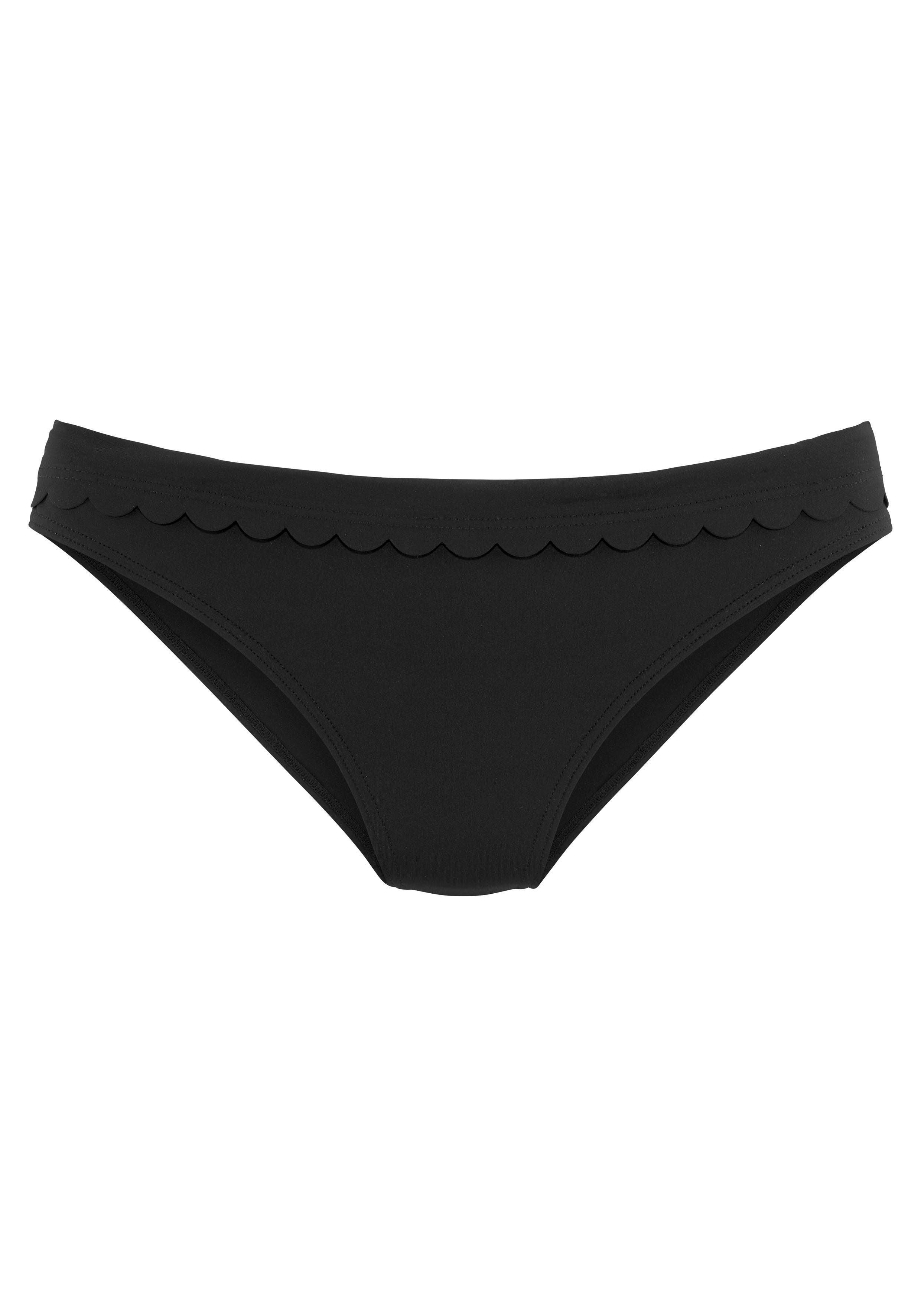 Lascana Bikinibroekje Scallop met omslagband bikini broekjes maat 44 zwart