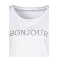 vivance t-shirt met modieuze frontprint 'bonjour' wit